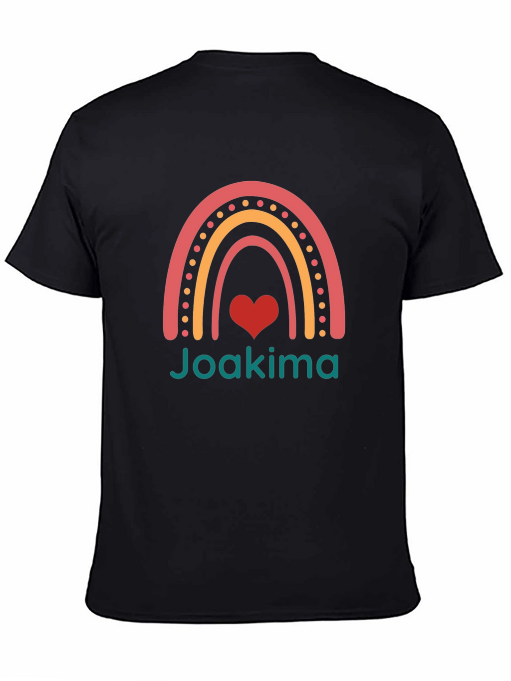 Rainbow Heart Joakima Black T-Shirt