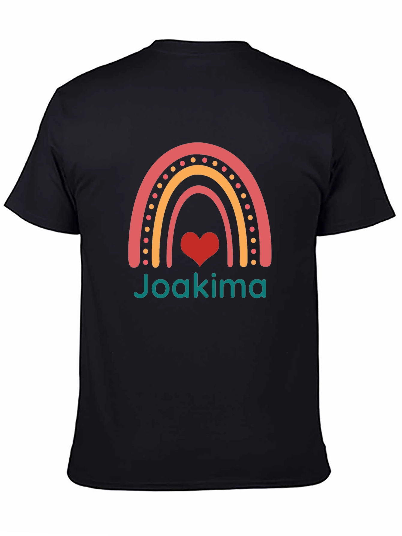 Rainbow Heart Joakima Black T-Shirt