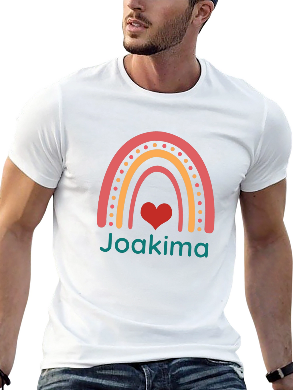 Rainbow Heart Joakima Black T-Shirt
