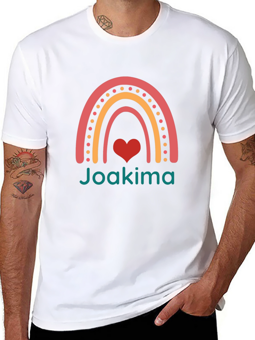 Rainbow Heart Joakima Black T-Shirt