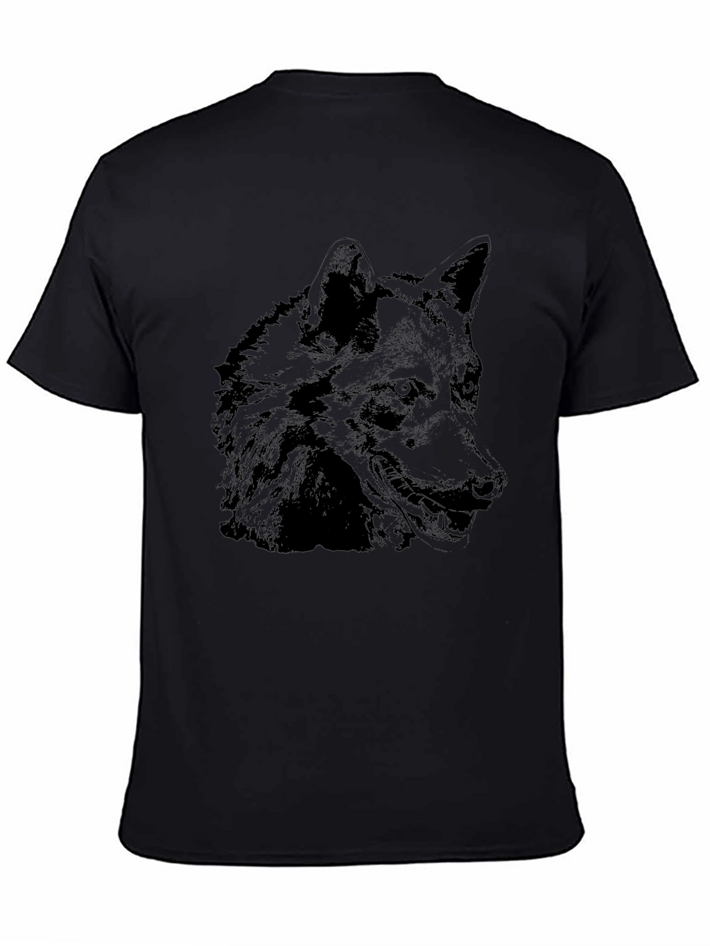 Black Wolf Graphic Tee - Cool Canine Design