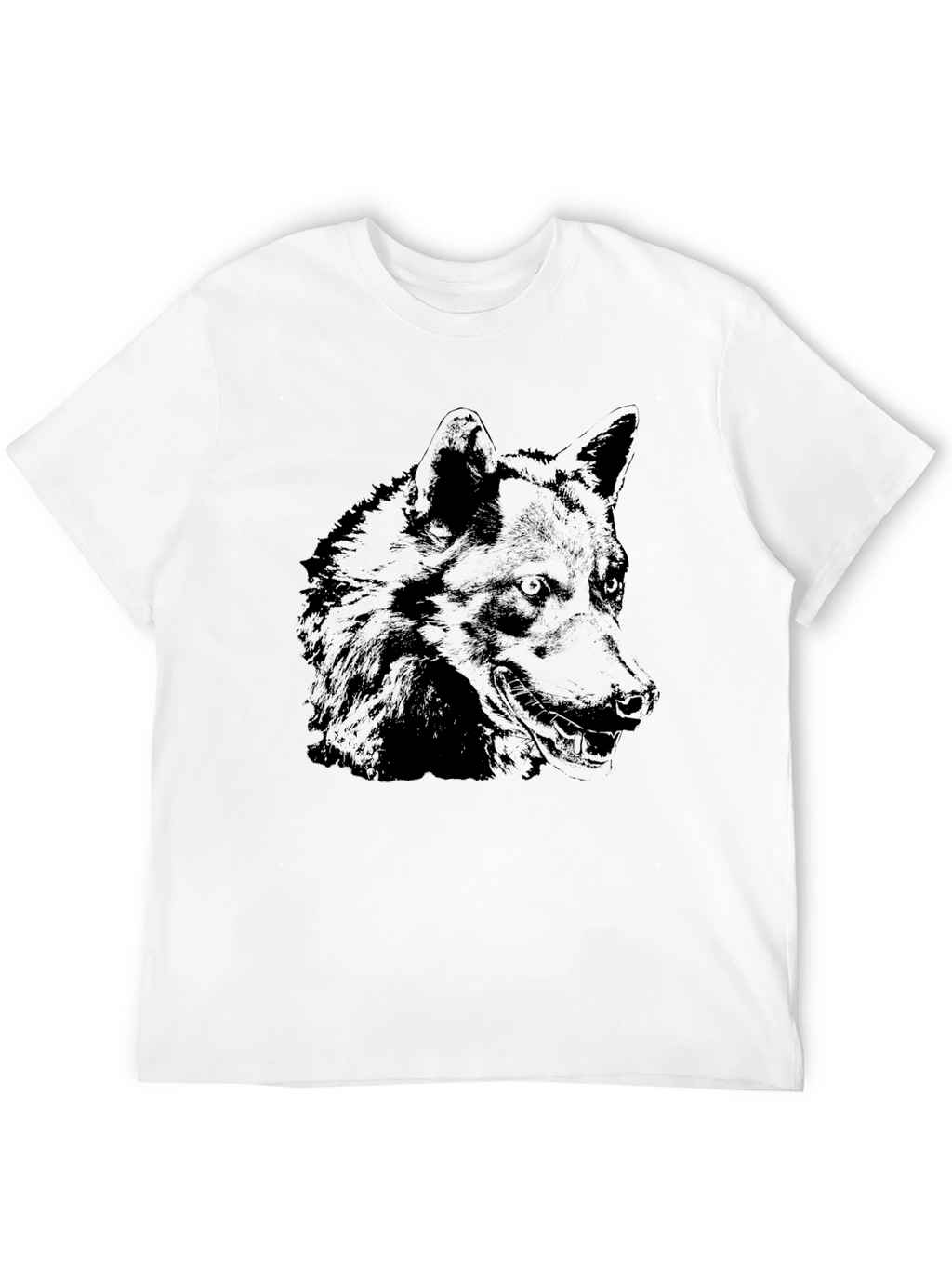Black Wolf Graphic Tee - Cool Canine Design