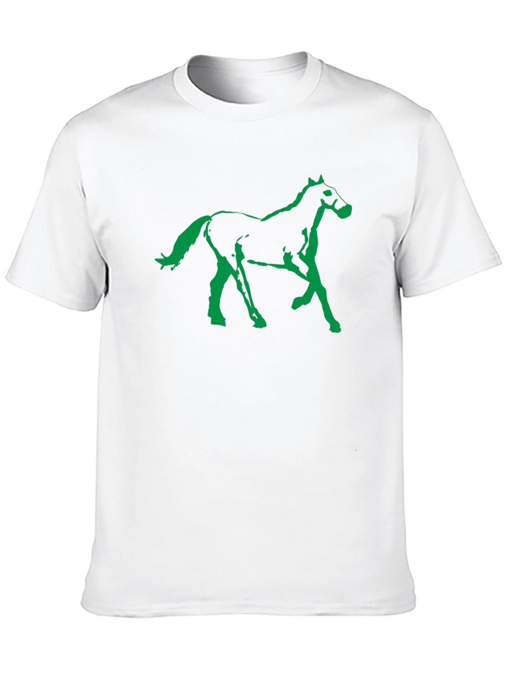 Black T-Shirt with Green Horse Graphic