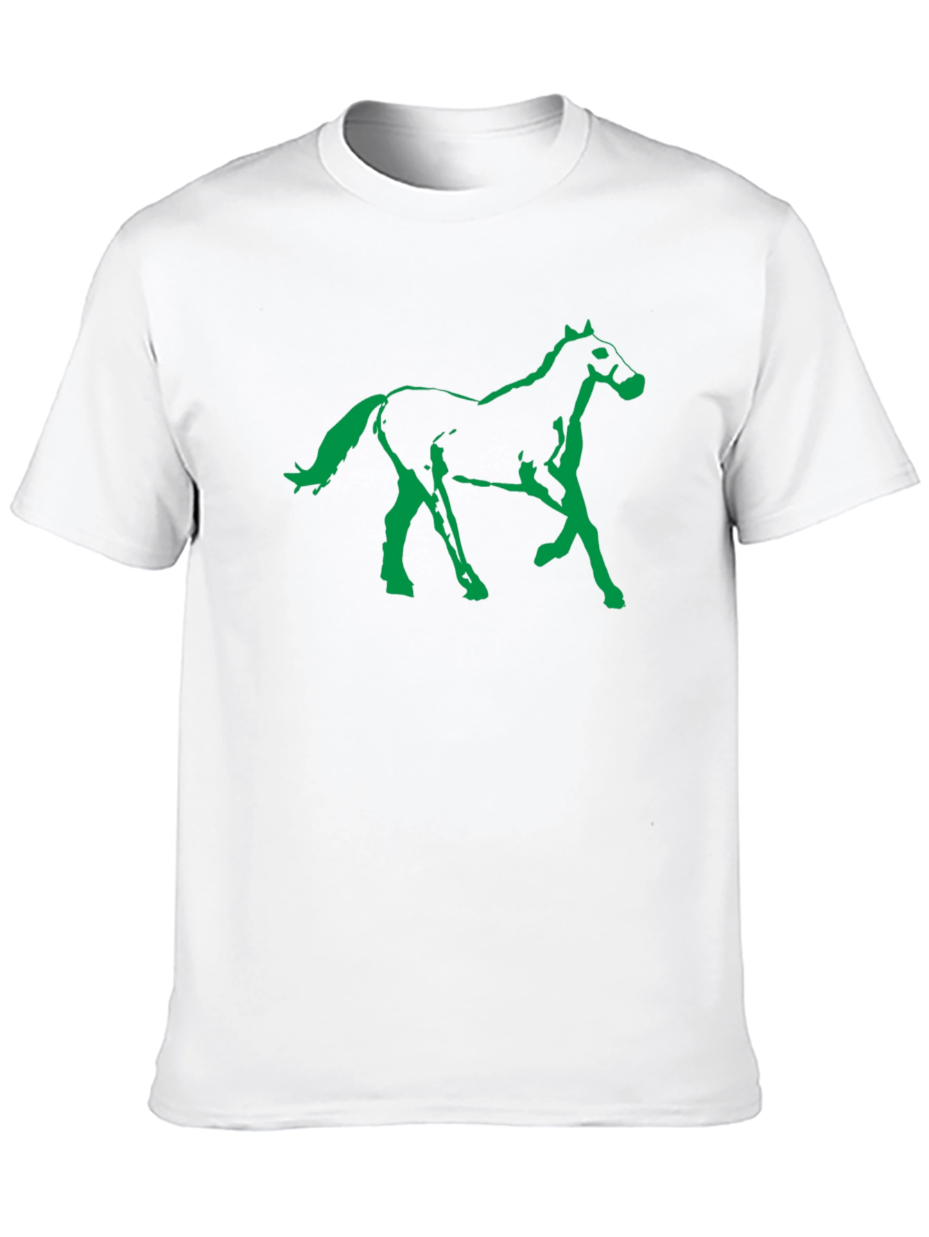 Black T-Shirt with Green Horse Graphic