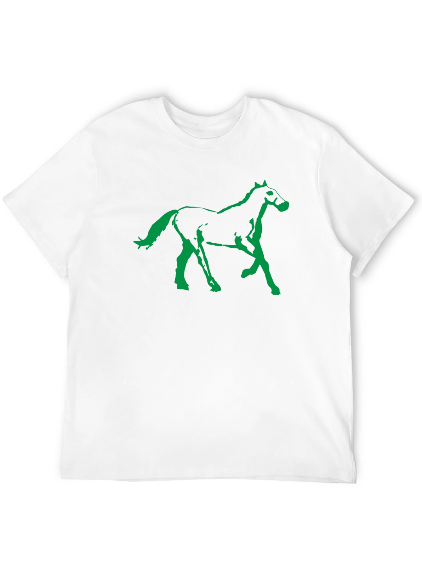 Black T-Shirt with Green Horse Graphic