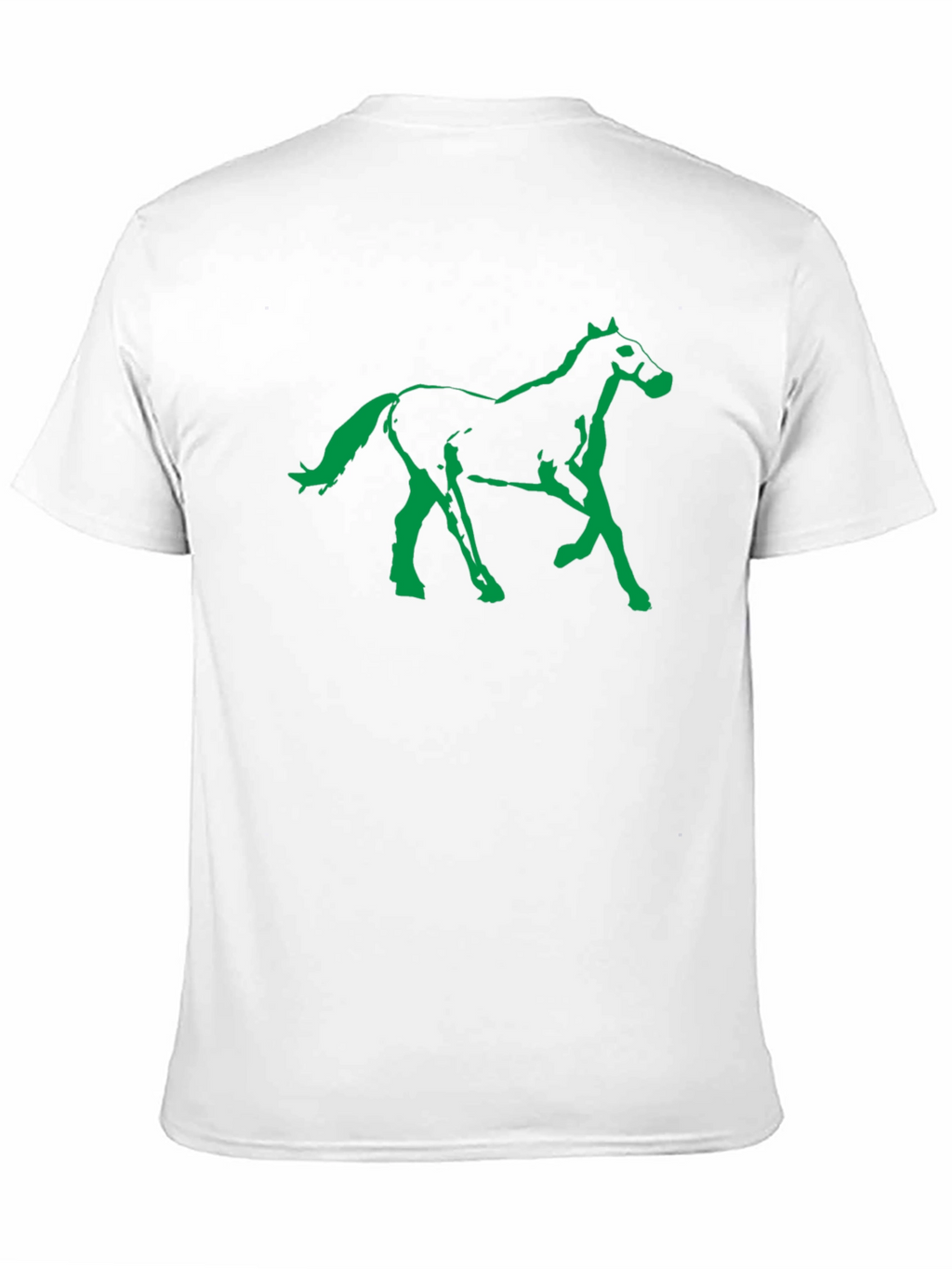 Black T-Shirt with Green Horse Graphic