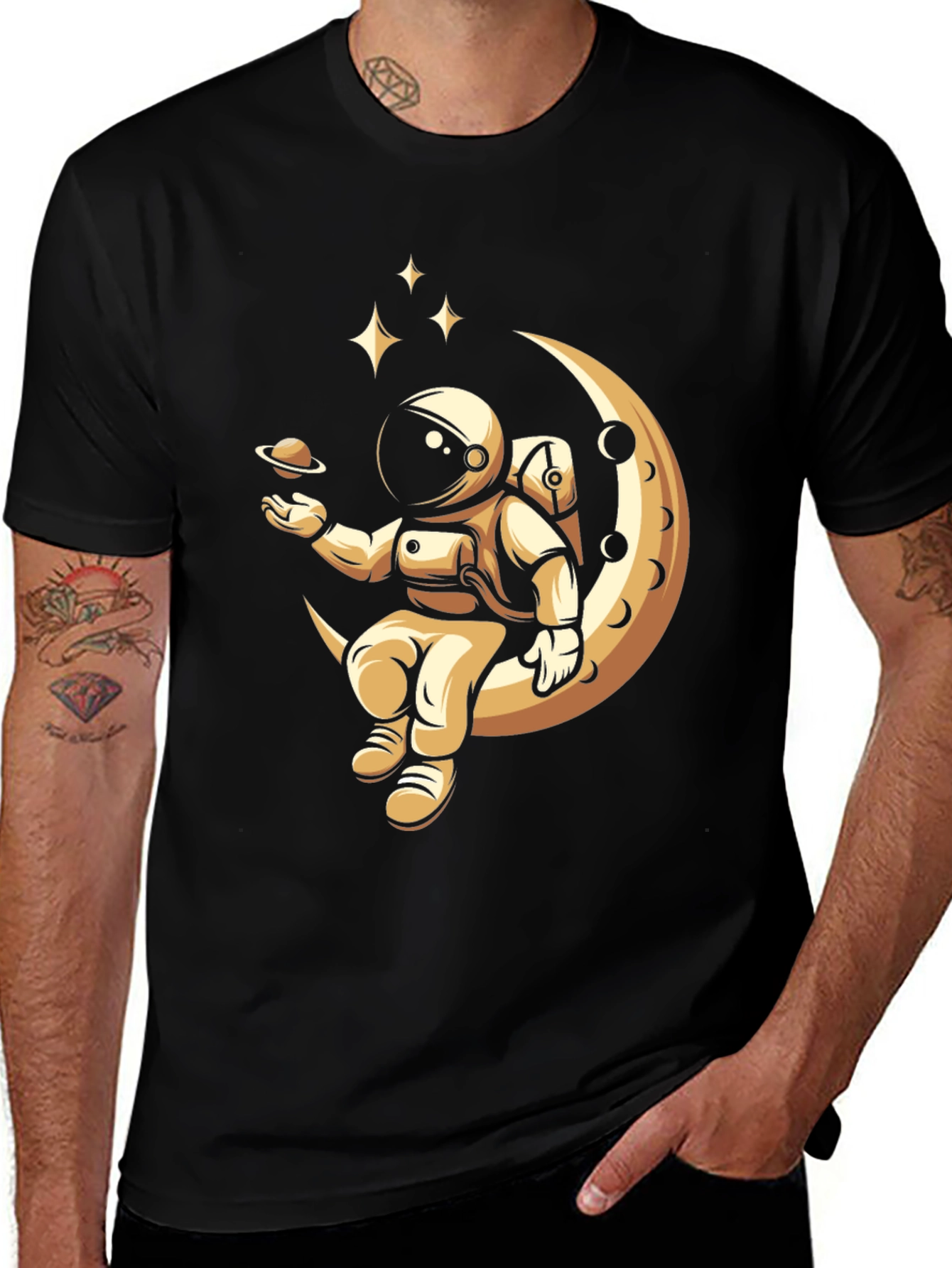 Astronaut Moon T-Shirt - Space Design