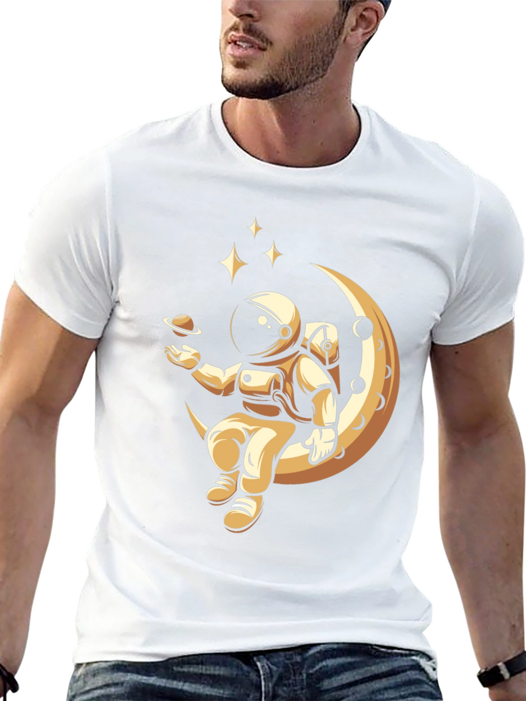 Astronaut Moon T-Shirt - Space Design