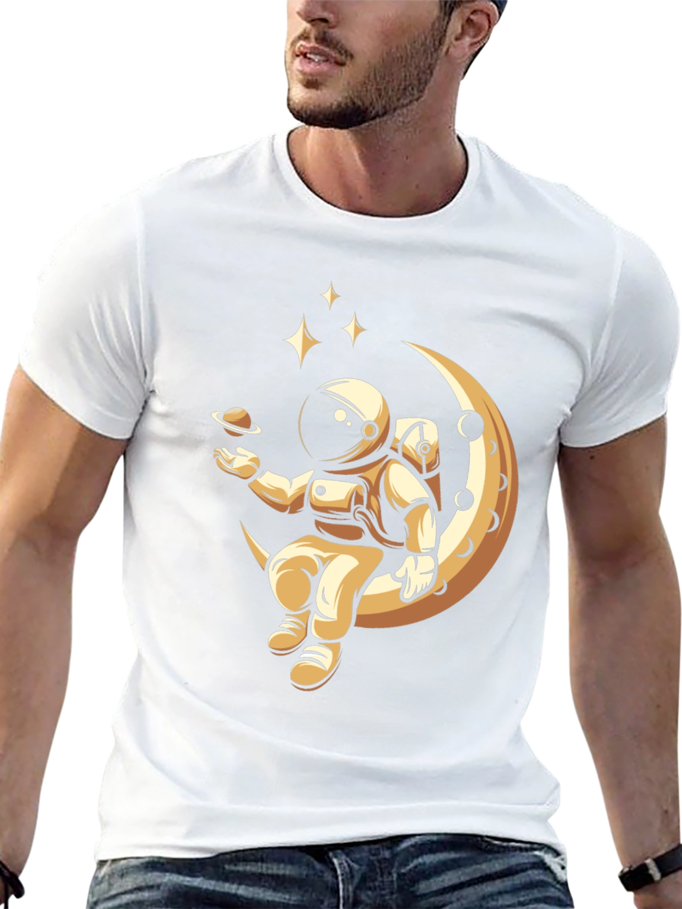 Astronaut Moon T-Shirt - Space Design