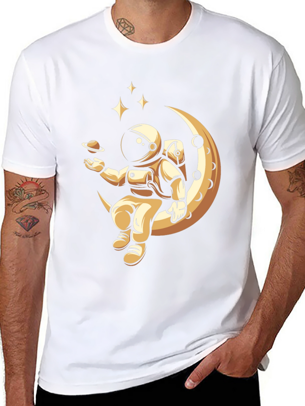 Astronaut Moon T-Shirt - Space Design