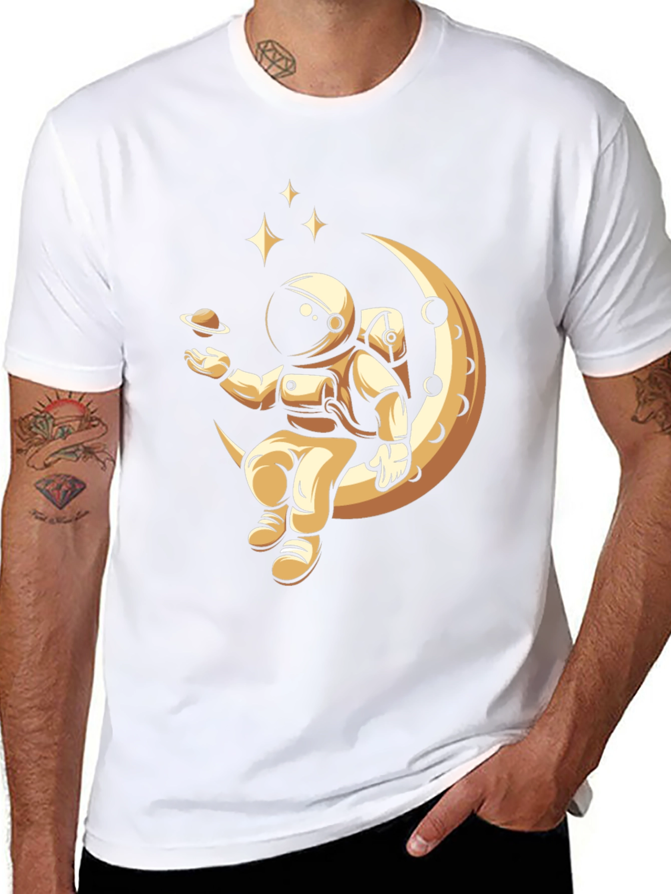 Astronaut Moon T-Shirt - Space Design