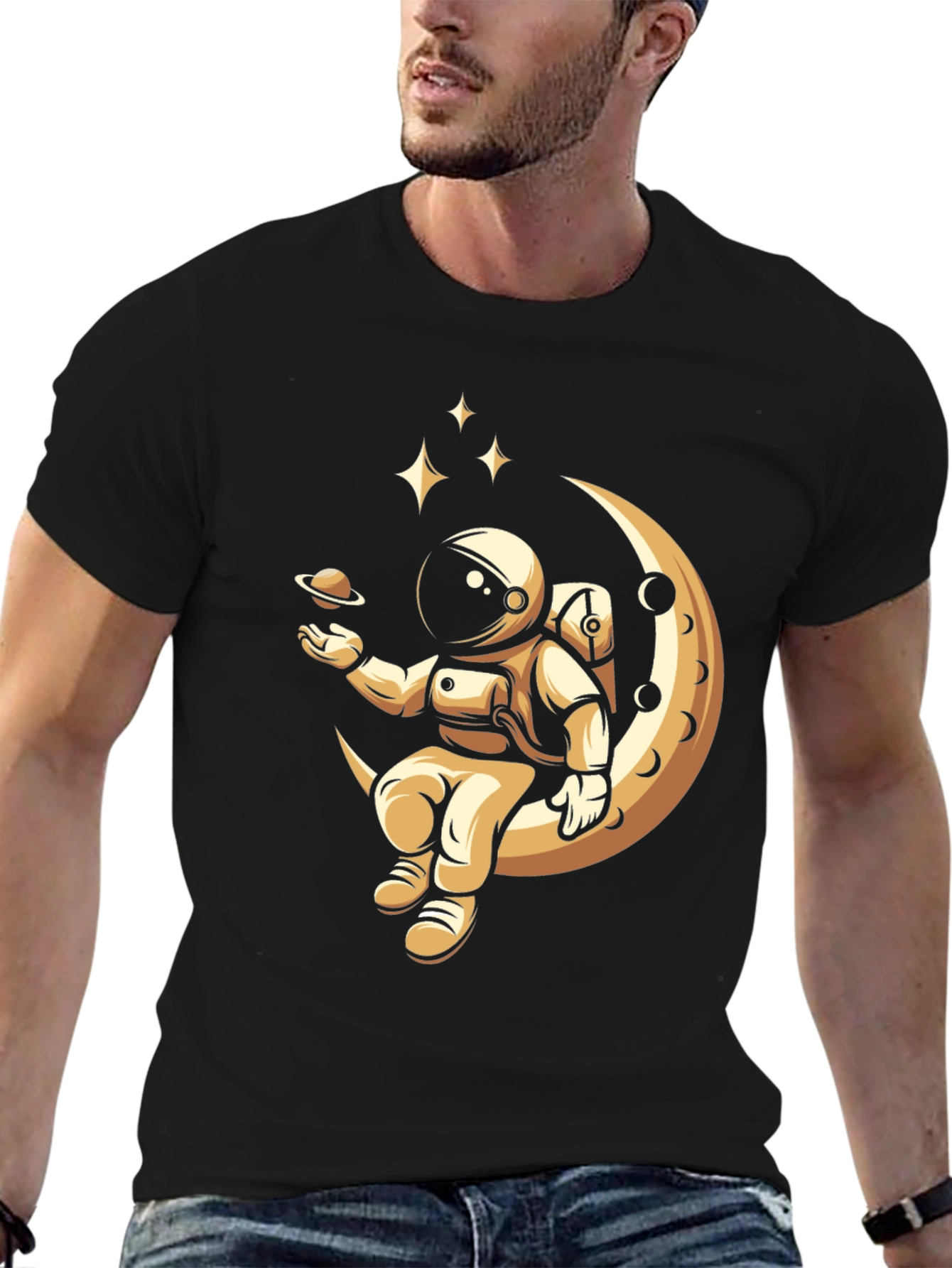 Astronaut Moon T-Shirt - Space Design