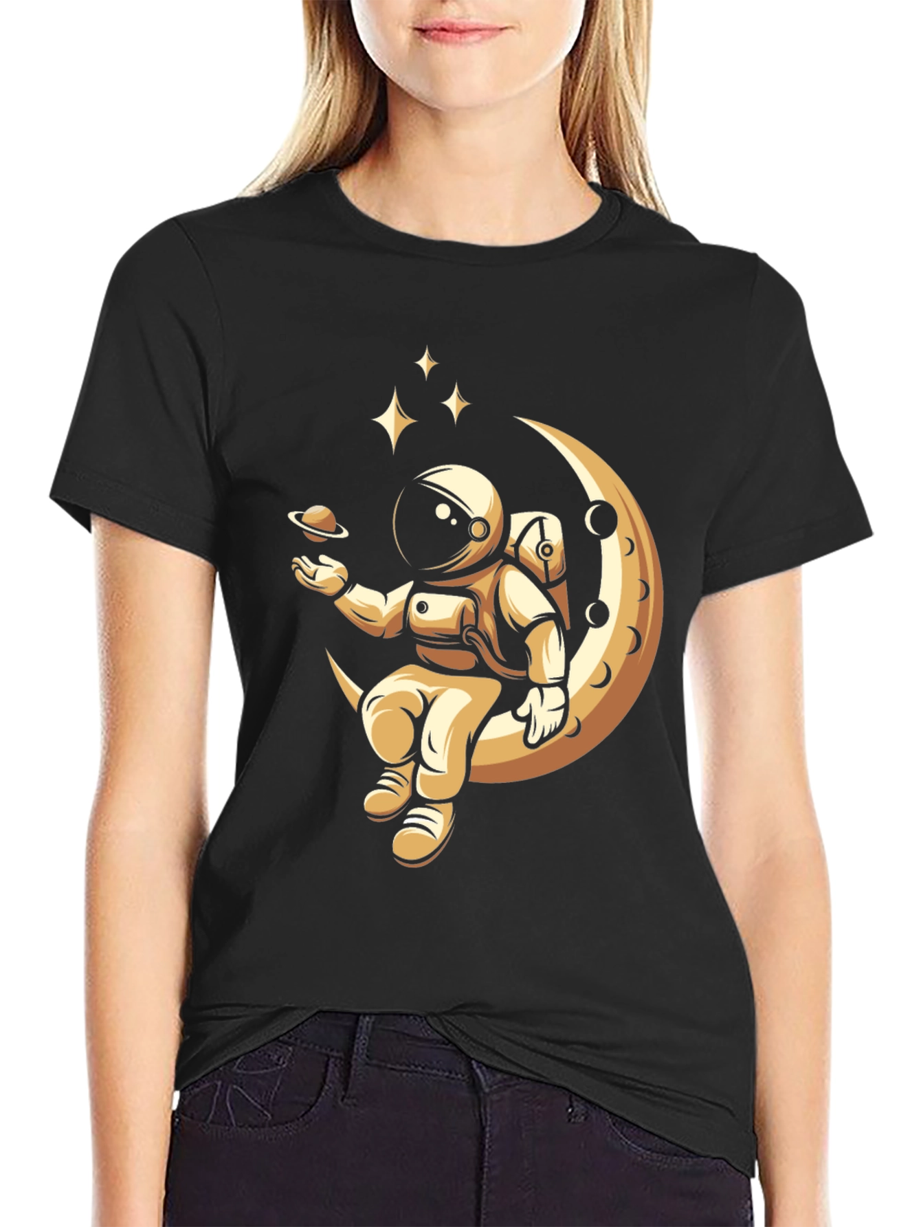 Astronaut Moon T-Shirt - Space Design