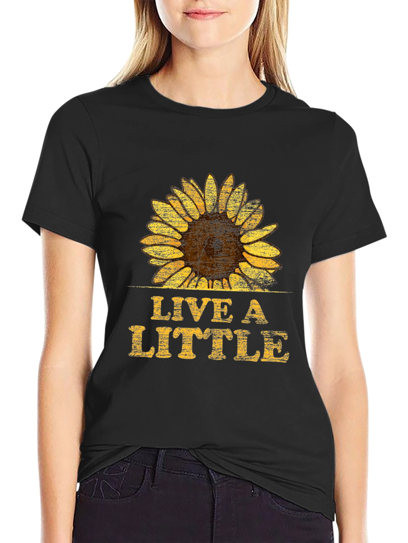 Live A Little Sunflower Graphic T-Shirt - Unisex