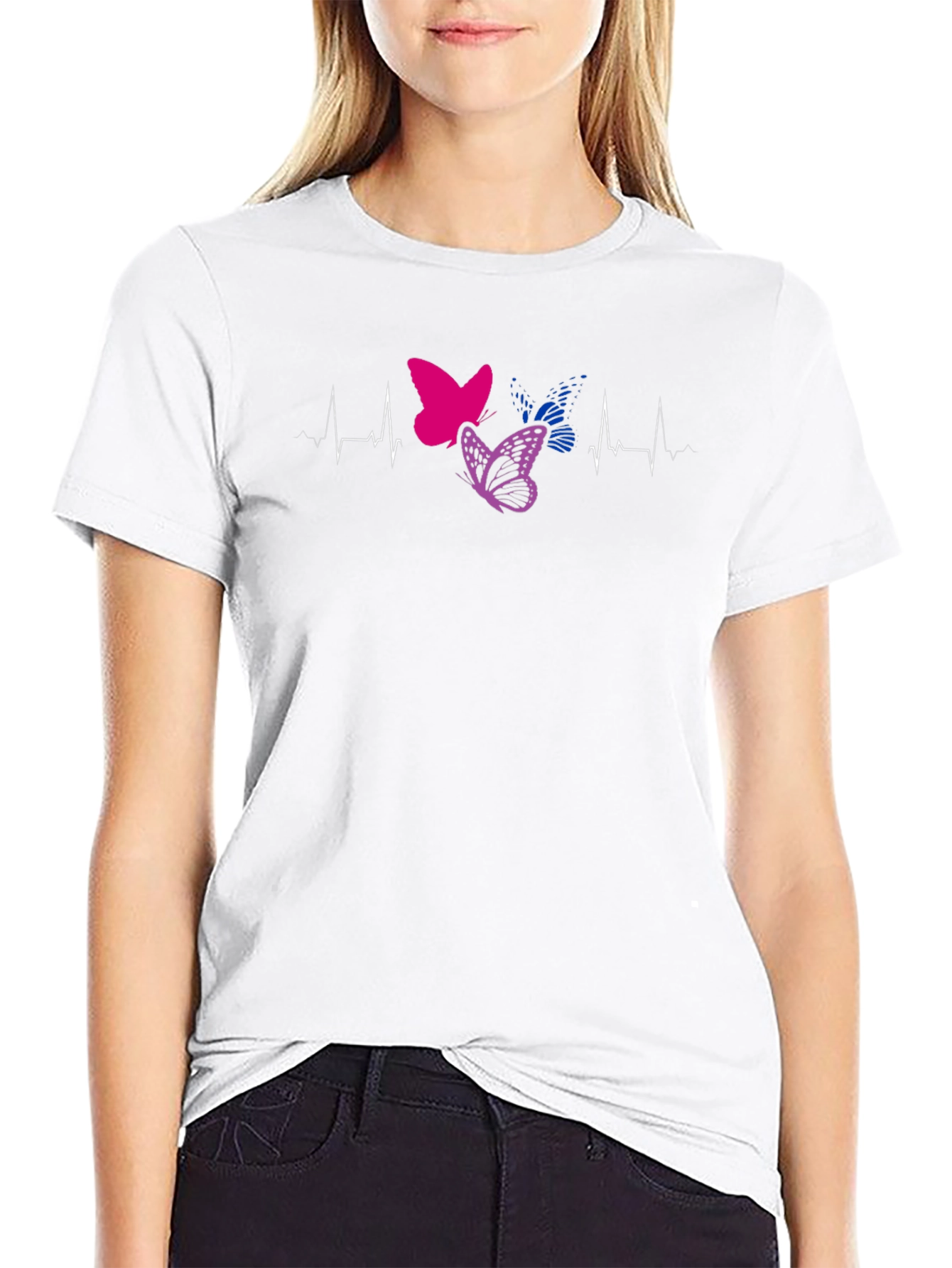 Bisexual Pride Butterfly Heartbeat T-Shirt