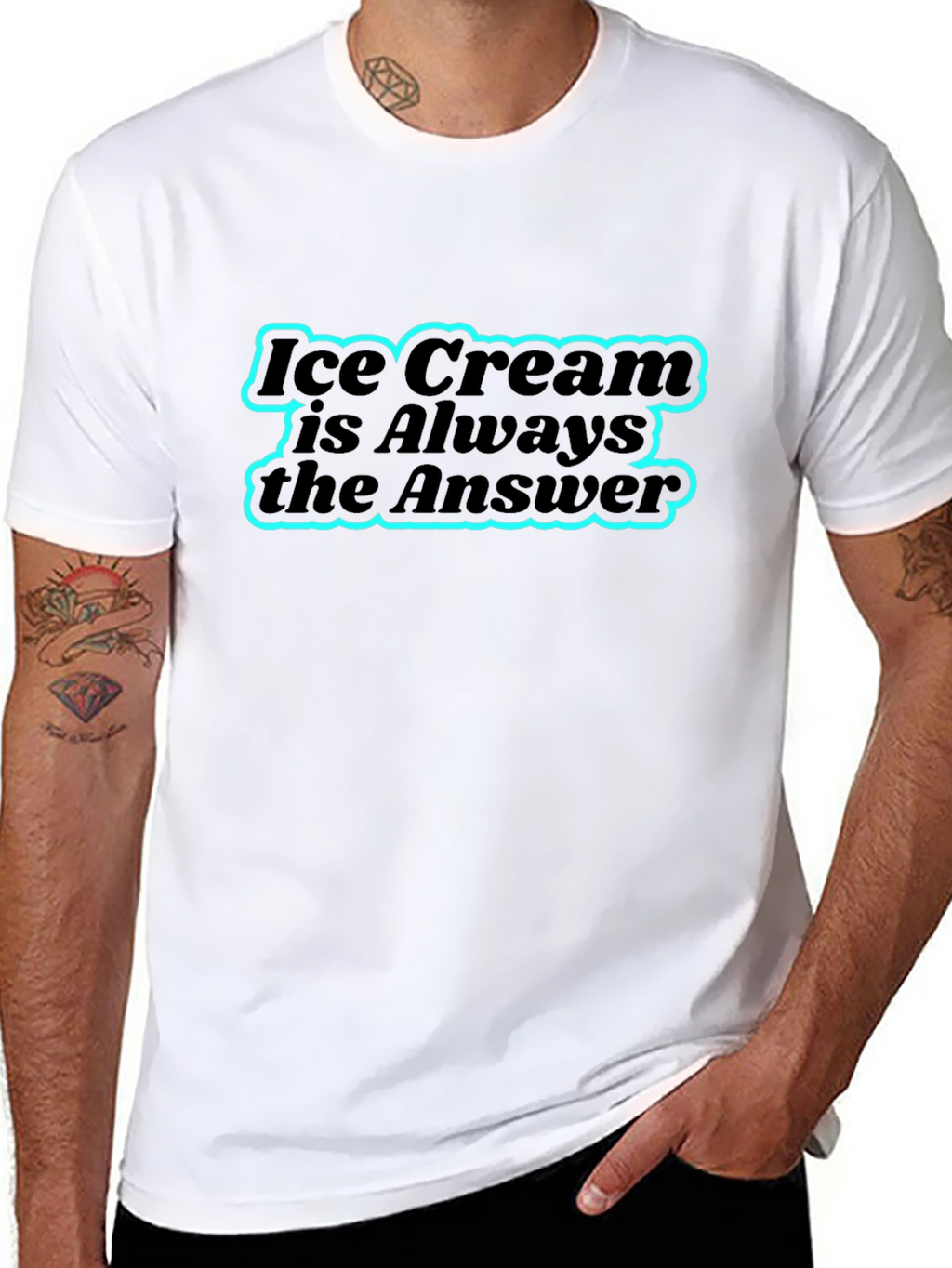 Ice Cream is Always the Answer Black T-Shirt
