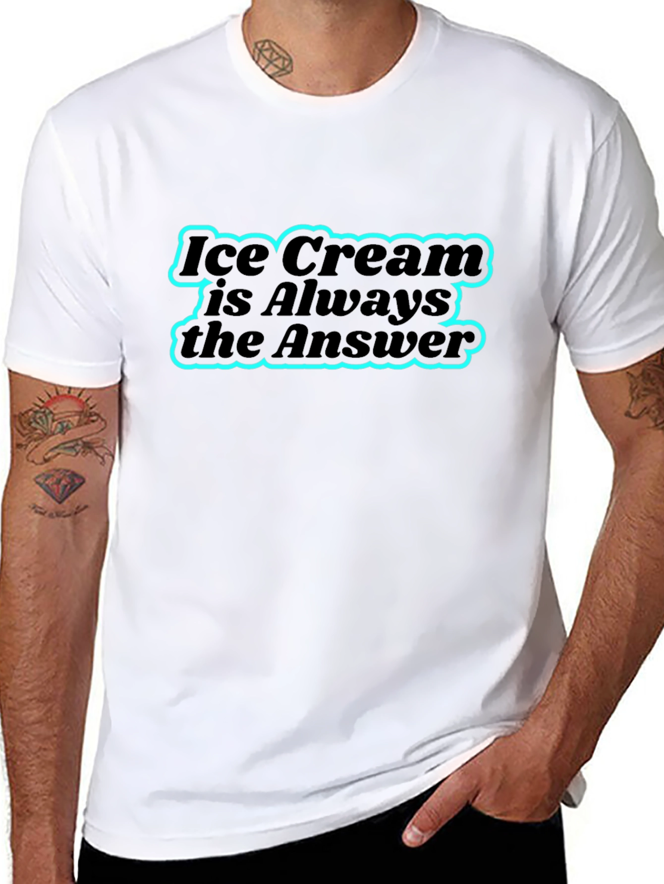 Ice Cream is Always the Answer Black T-Shirt