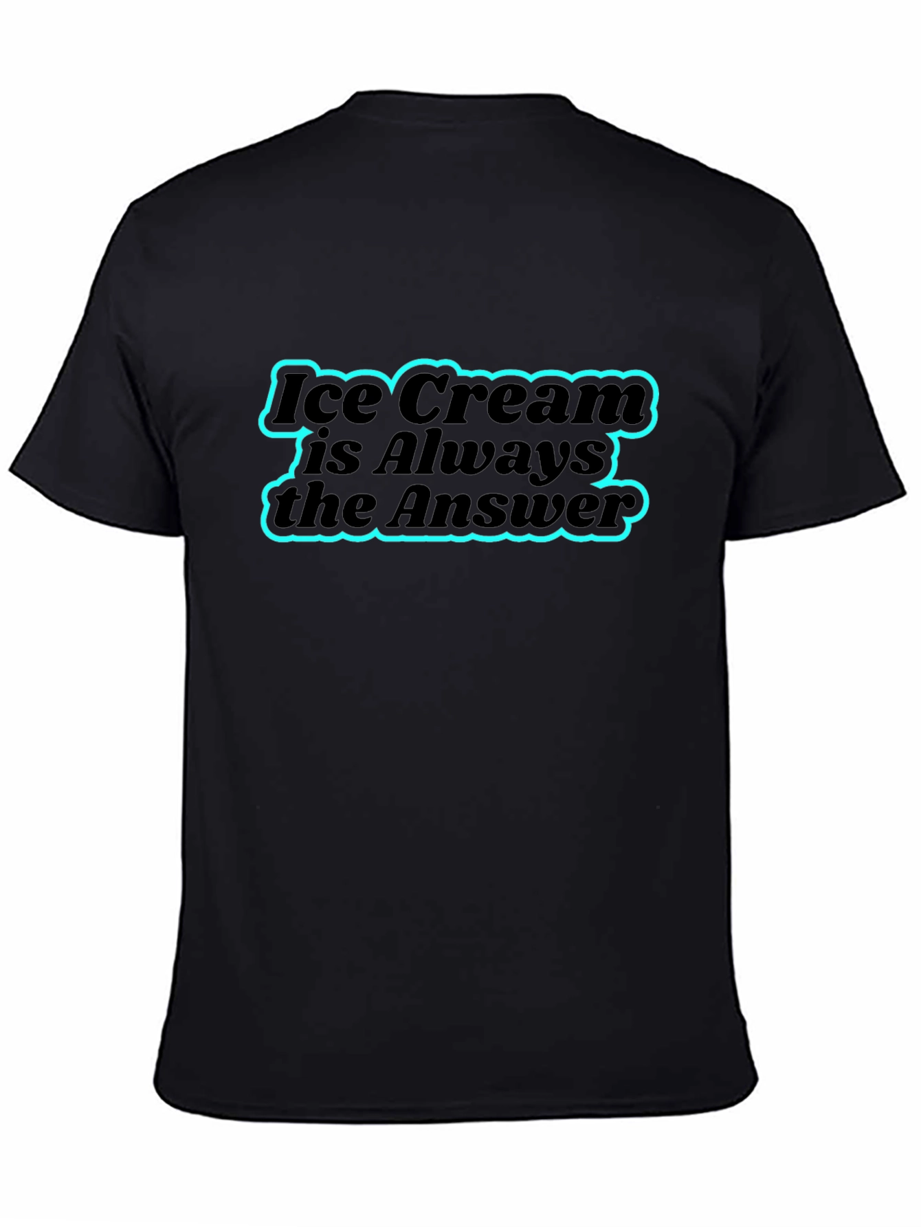 Ice Cream is Always the Answer Black T-Shirt