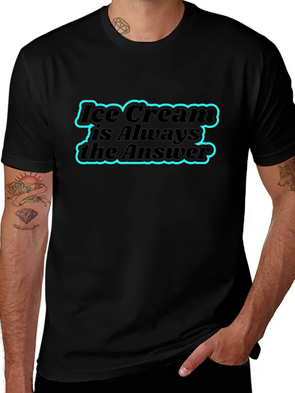 Ice Cream is Always the Answer Black T-Shirt