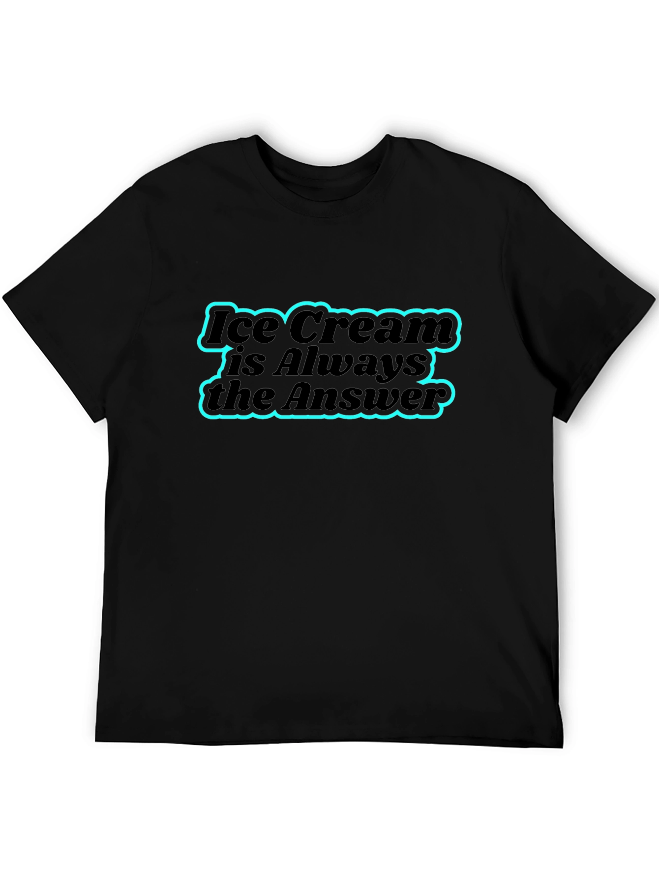 Ice Cream is Always the Answer Black T-Shirt