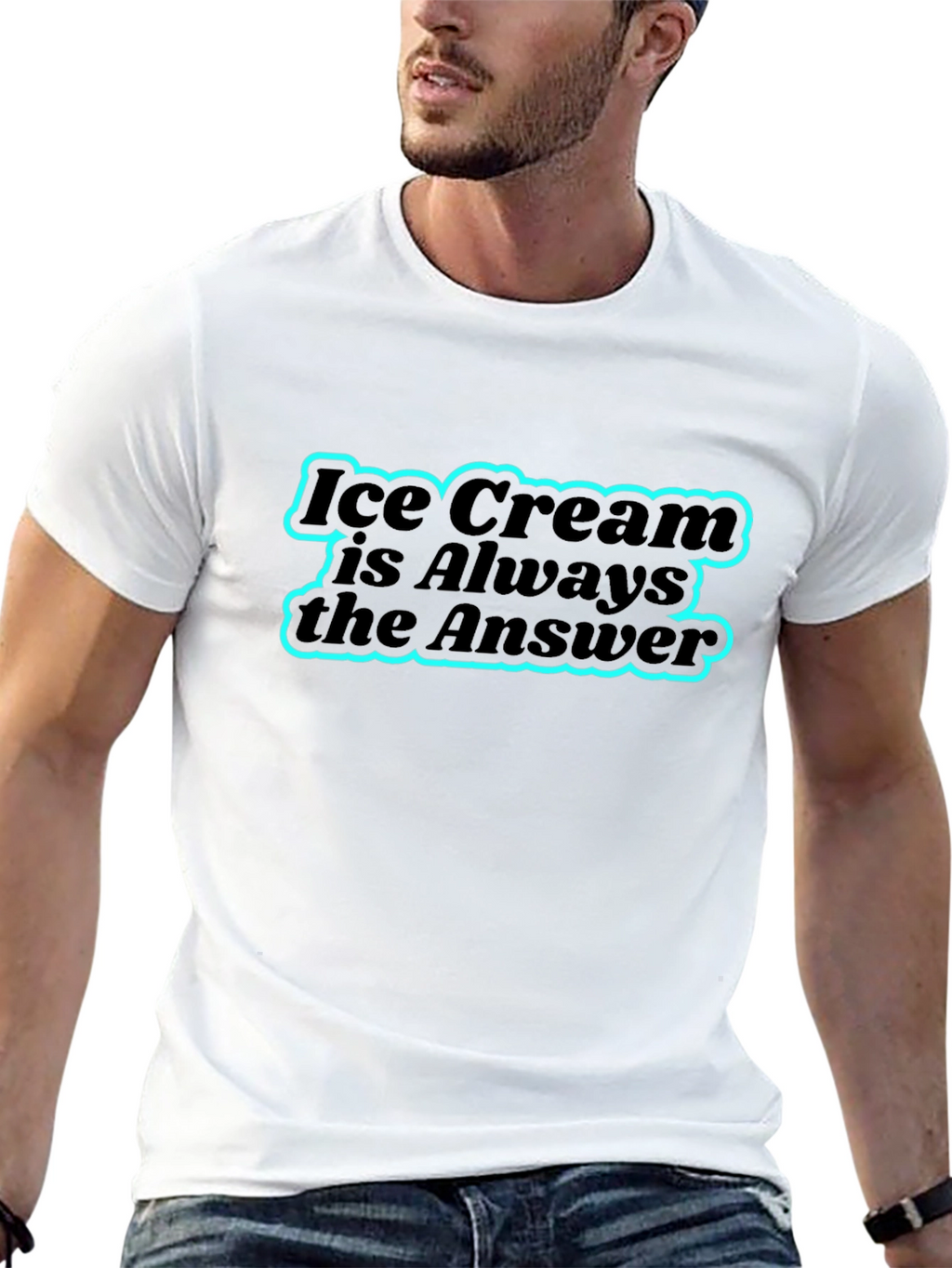 Ice Cream is Always the Answer Black T-Shirt