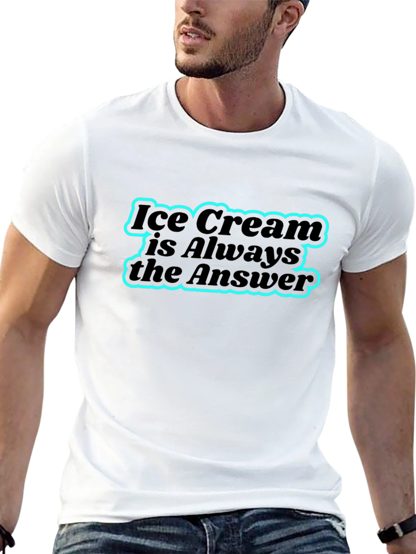 Ice Cream is Always the Answer Black T-Shirt