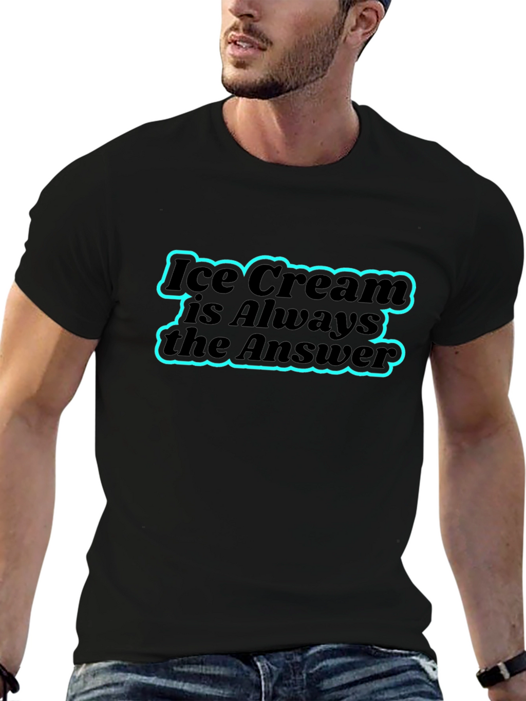 Ice Cream is Always the Answer Black T-Shirt