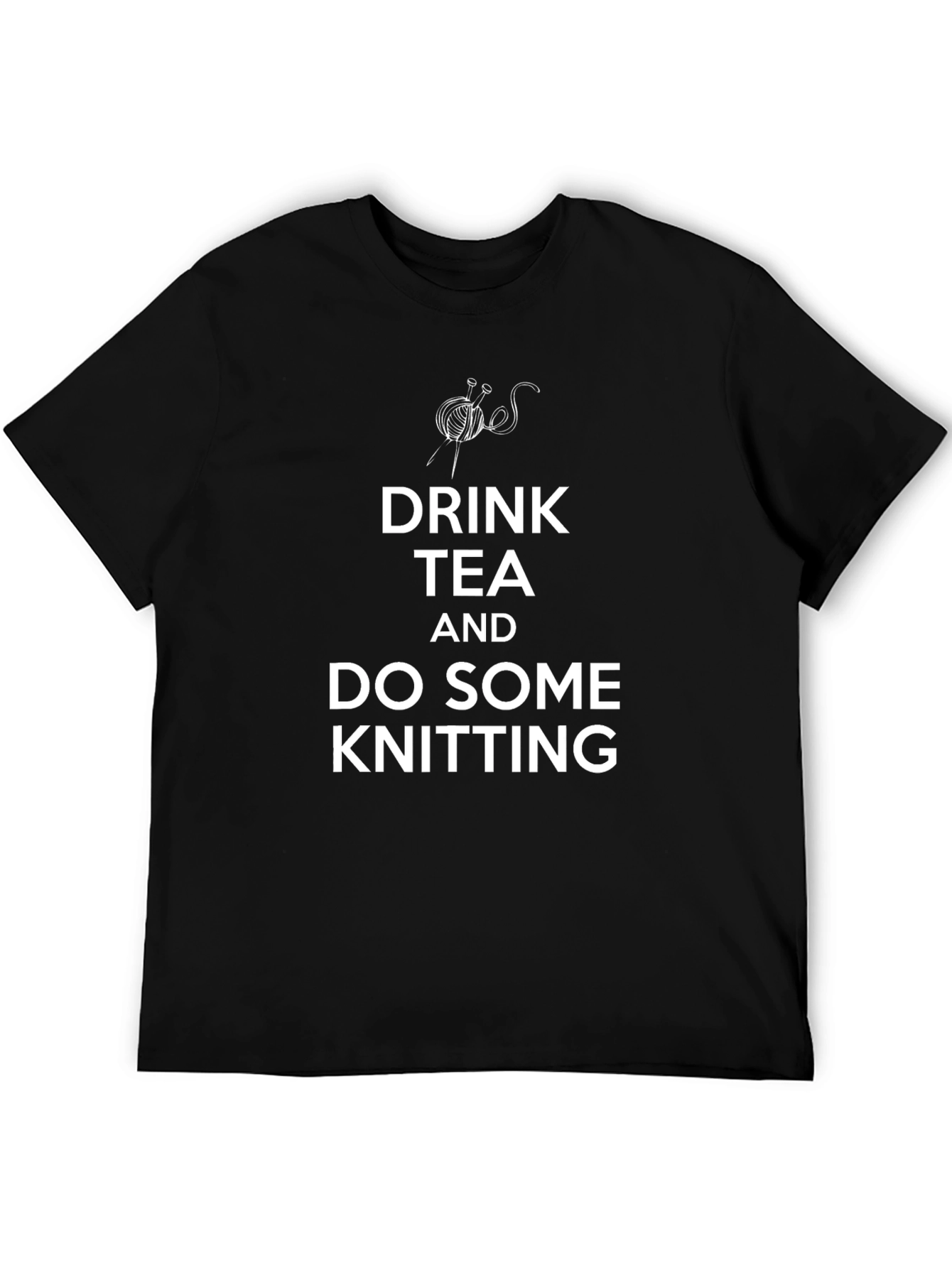 Drink Tea and Do Some Knitting Black Tee