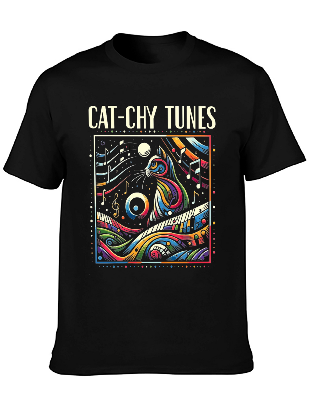 Cat-chy Tunes Graphic T-Shirt