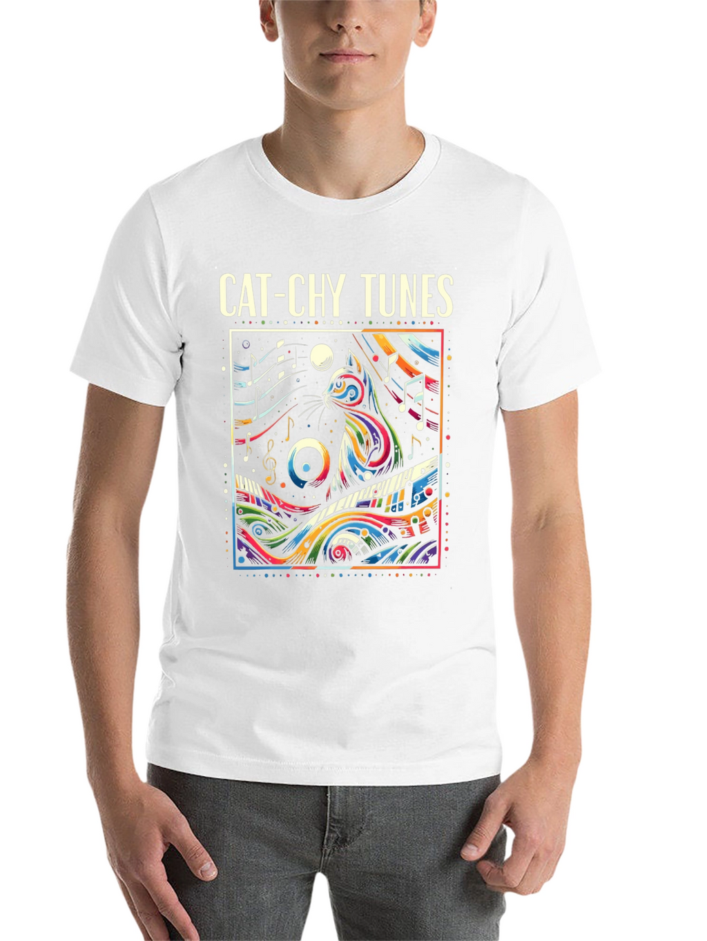 Cat-chy Tunes Graphic T-Shirt