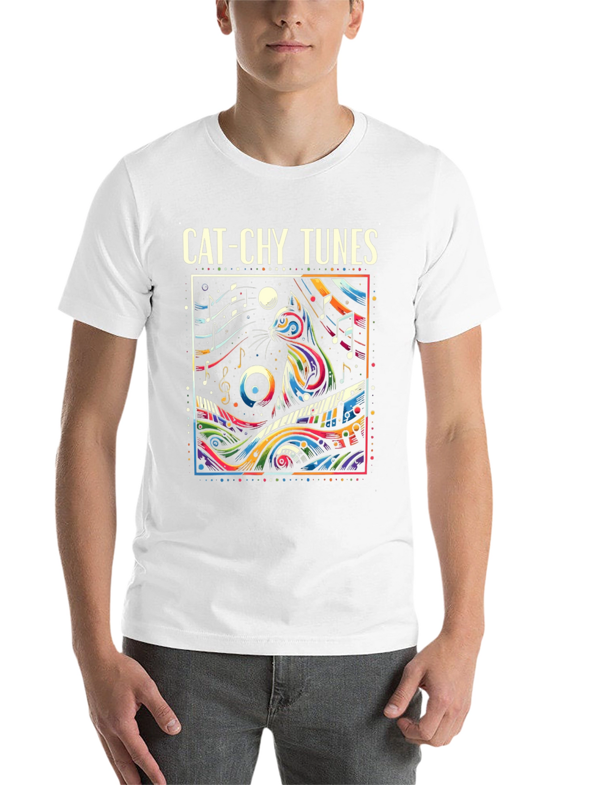 Cat-chy Tunes Graphic T-Shirt
