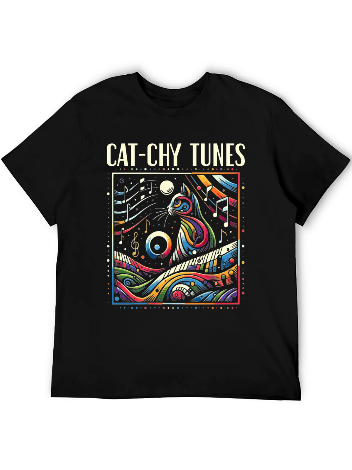 Cat-chy Tunes Graphic T-Shirt