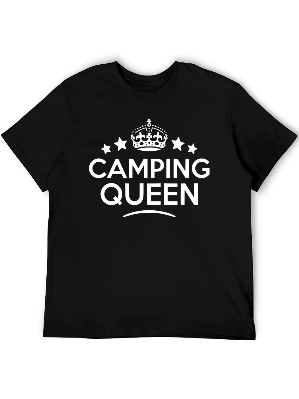 Camping Queen T-Shirt -  Black Cotton Tee