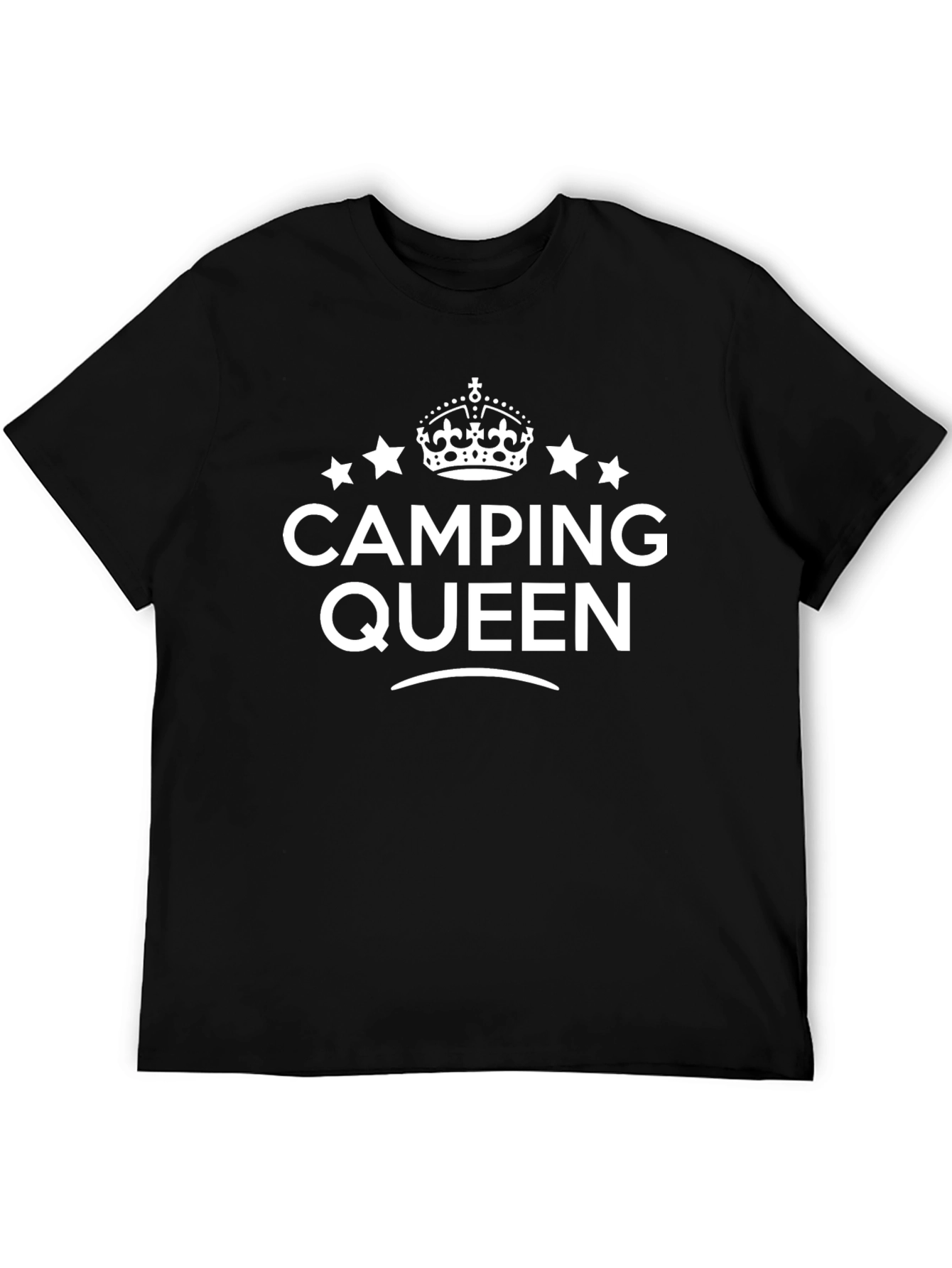 Camping Queen T-Shirt -  Black Cotton Tee