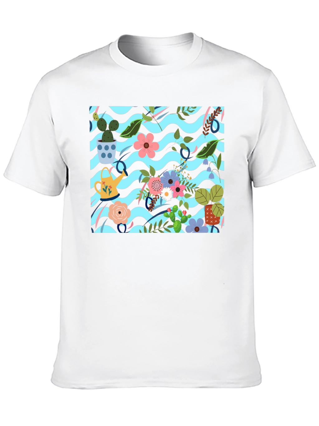 Floral Pattern Black T-Shirt