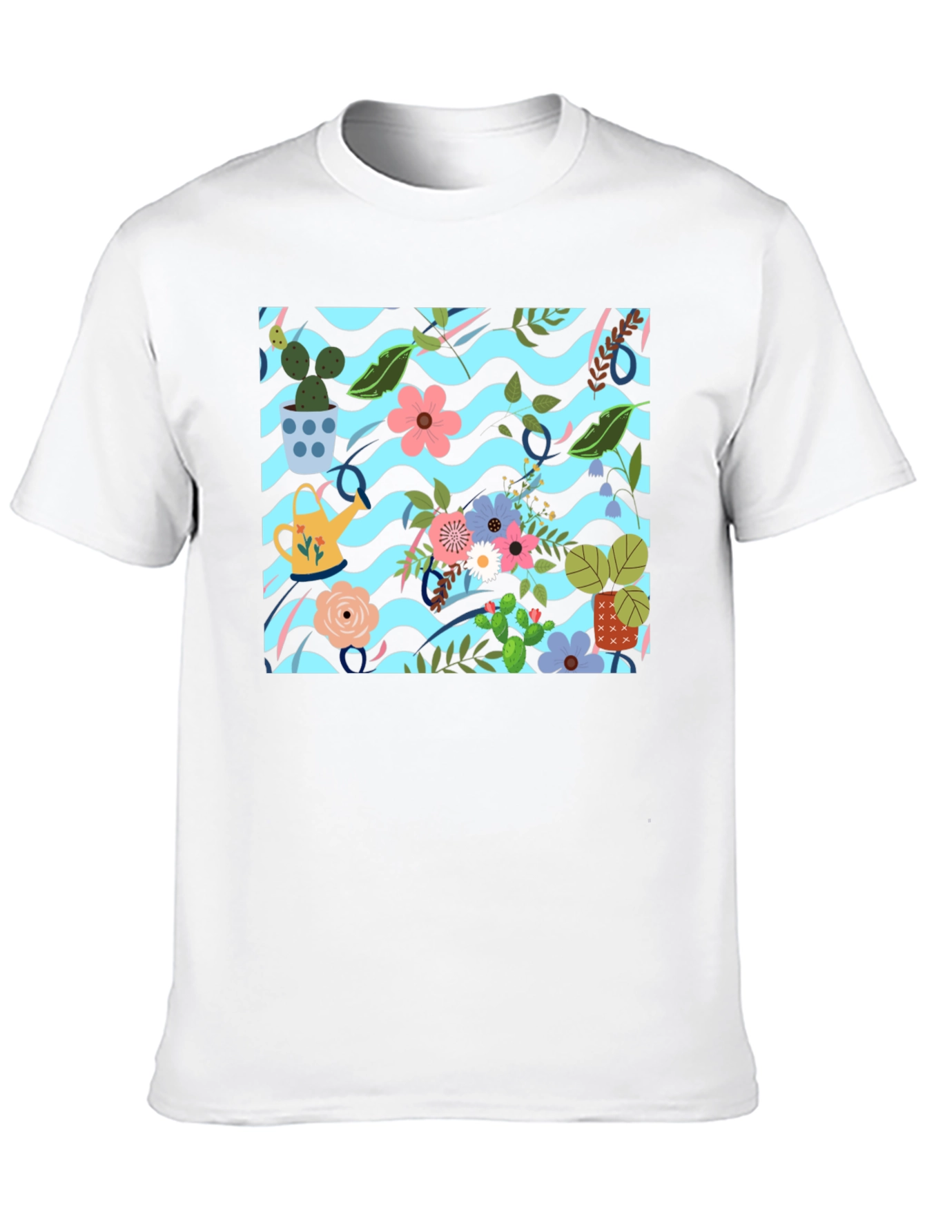Floral Pattern Black T-Shirt