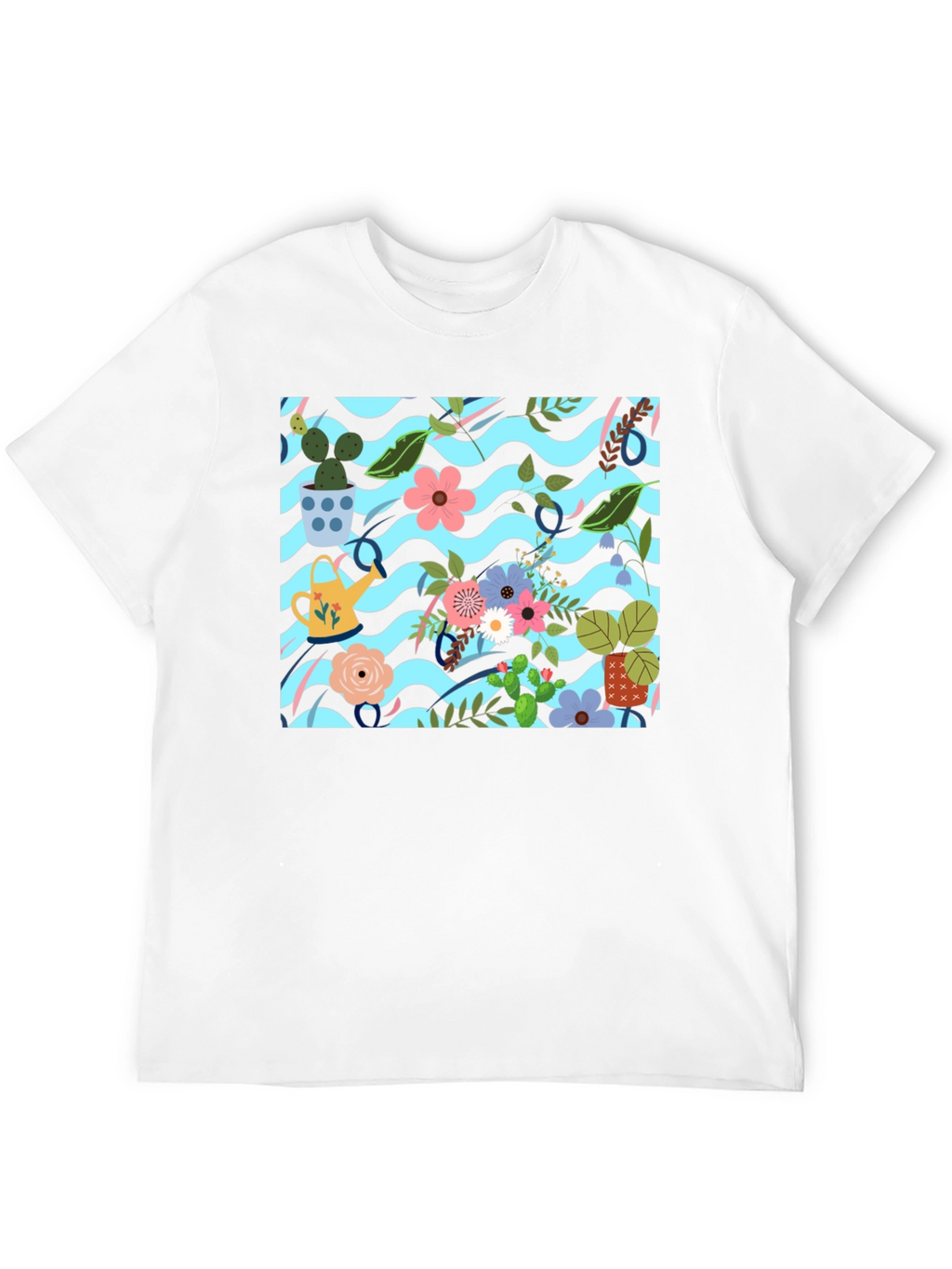 Floral Pattern Black T-Shirt