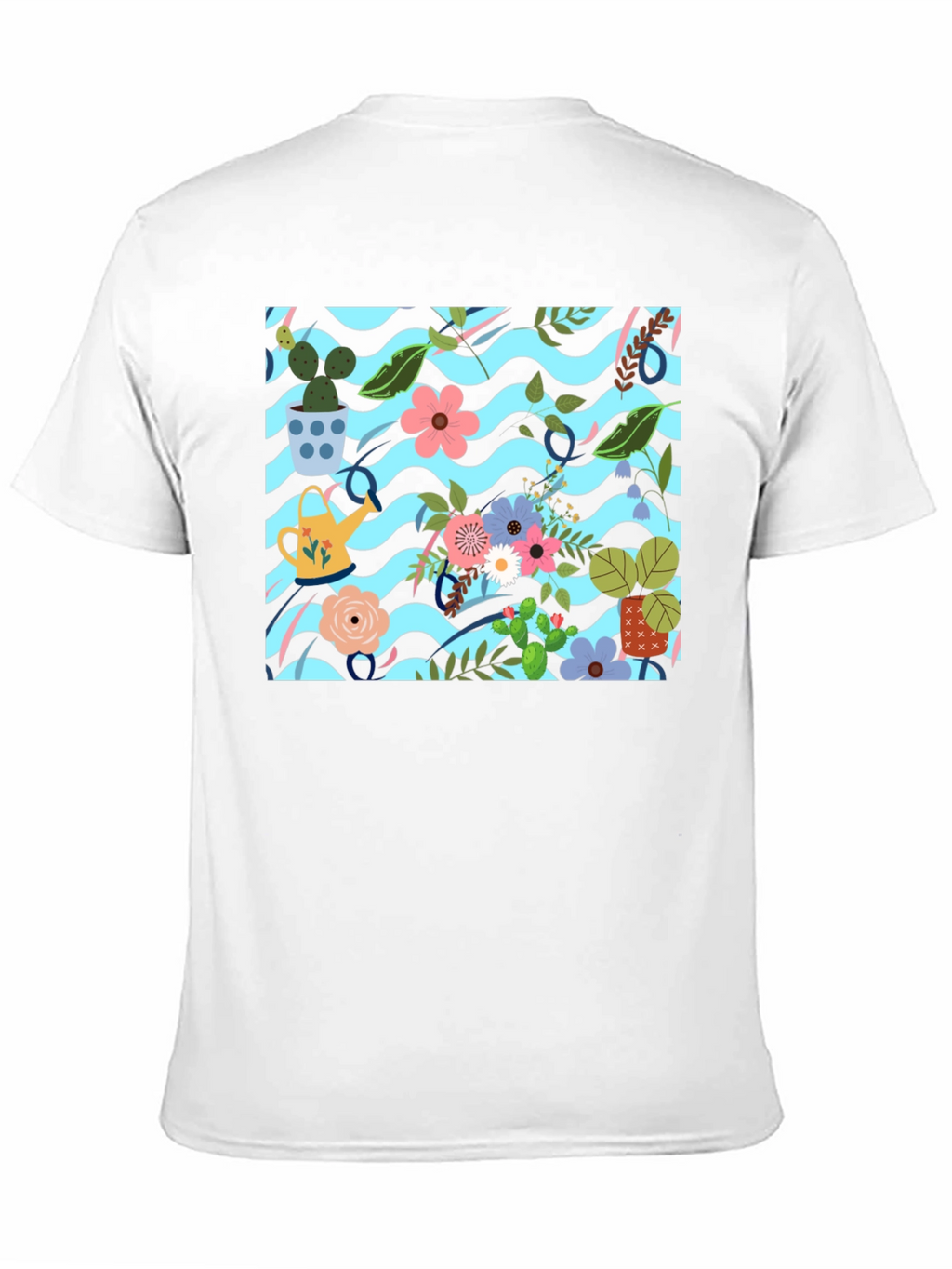 Floral Pattern Black T-Shirt