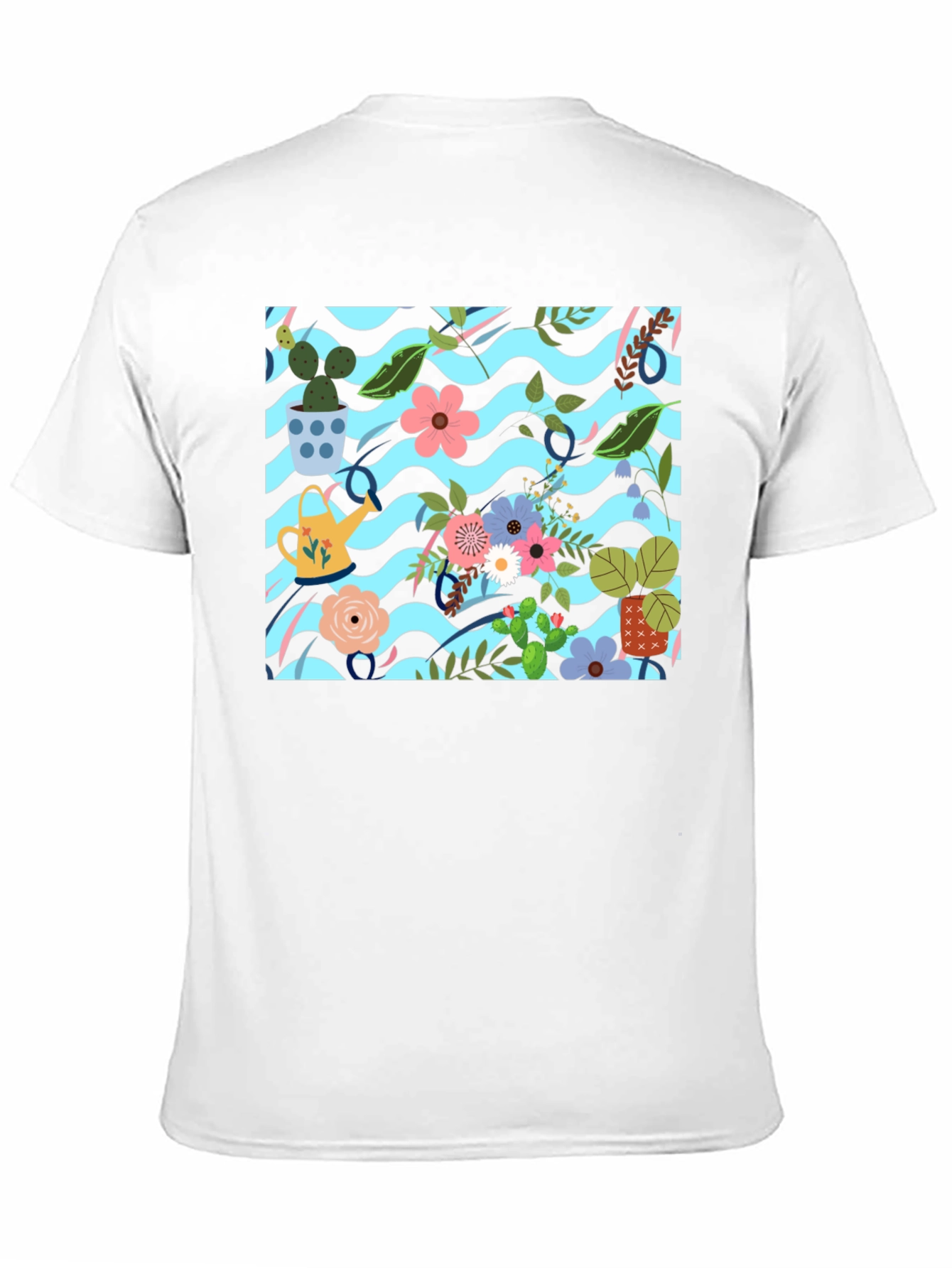 Floral Pattern Black T-Shirt