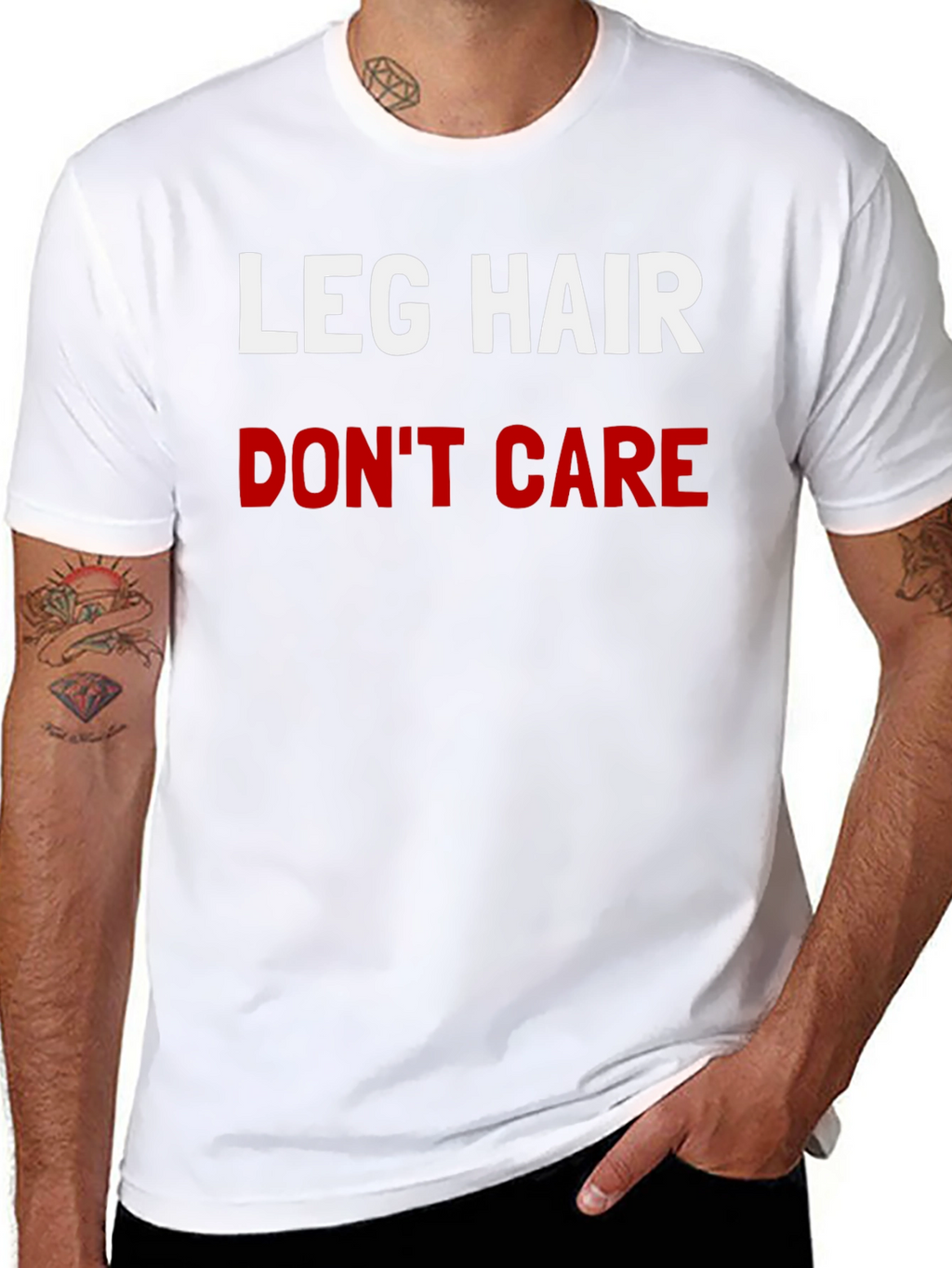 Leg Hair Dont Care Graphic Tee - Black T-Shirt
