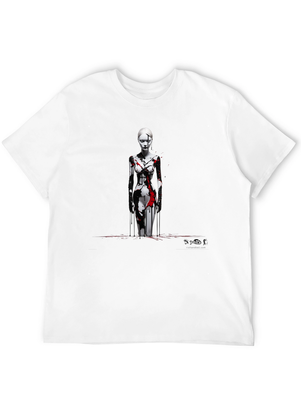 Abstract Art Graphic Print Black T-Shirt