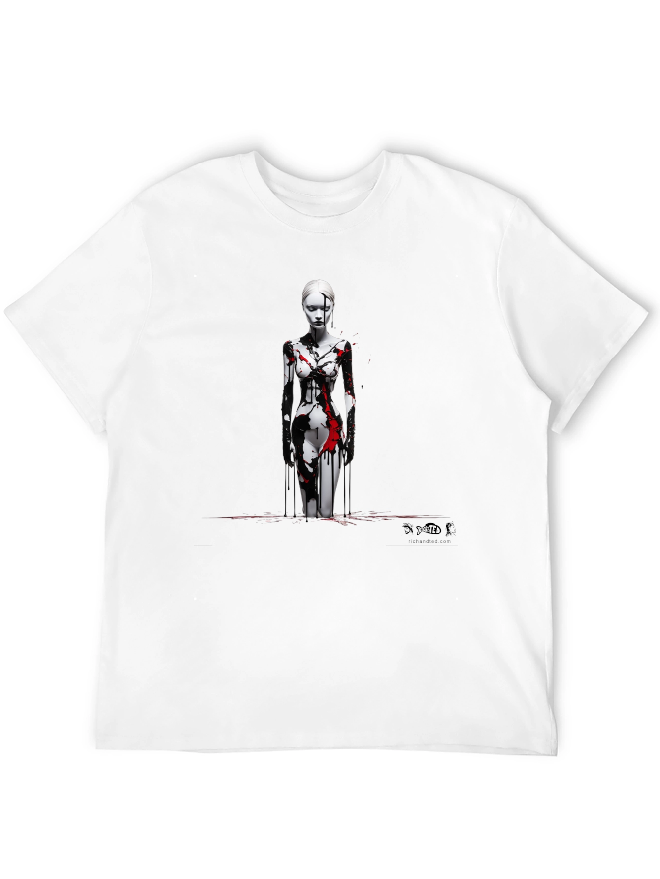 Abstract Art Graphic Print Black T-Shirt