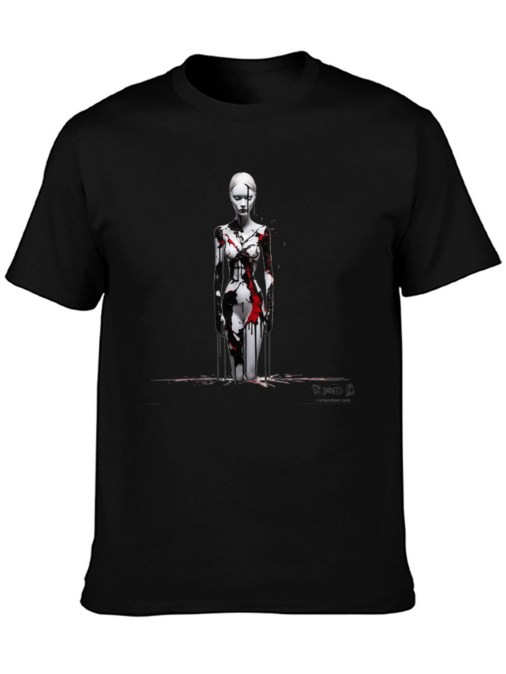 Abstract Art Graphic Print Black T-Shirt