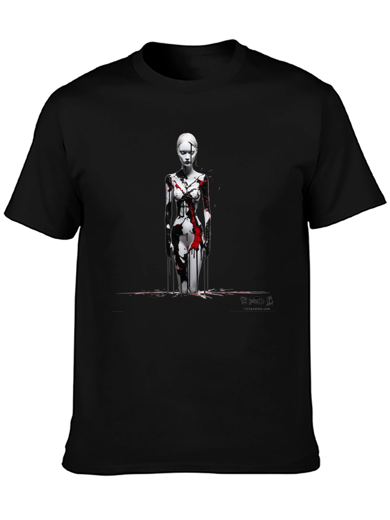 Abstract Art Graphic Print Black T-Shirt