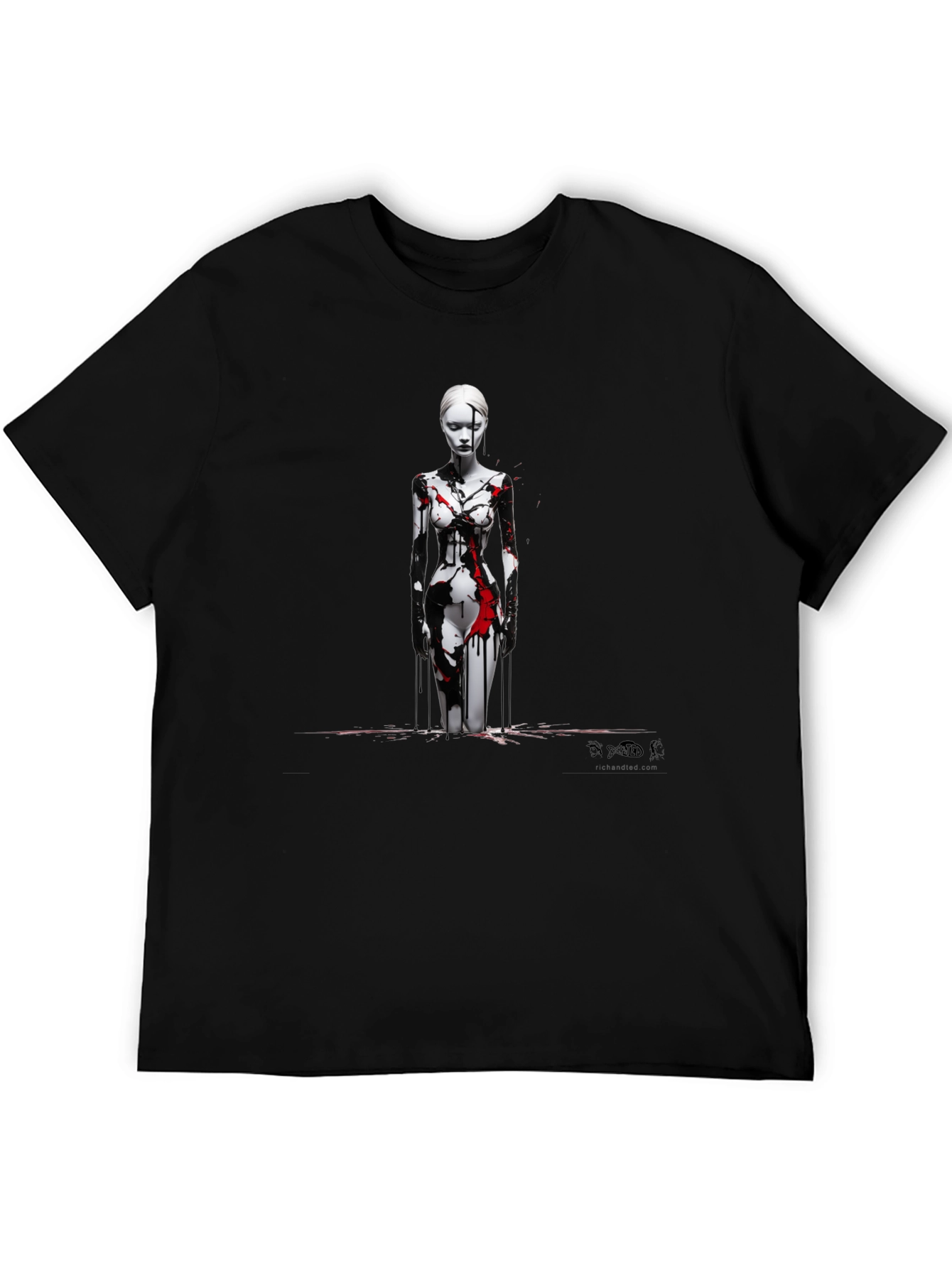 Abstract Art Graphic Print Black T-Shirt