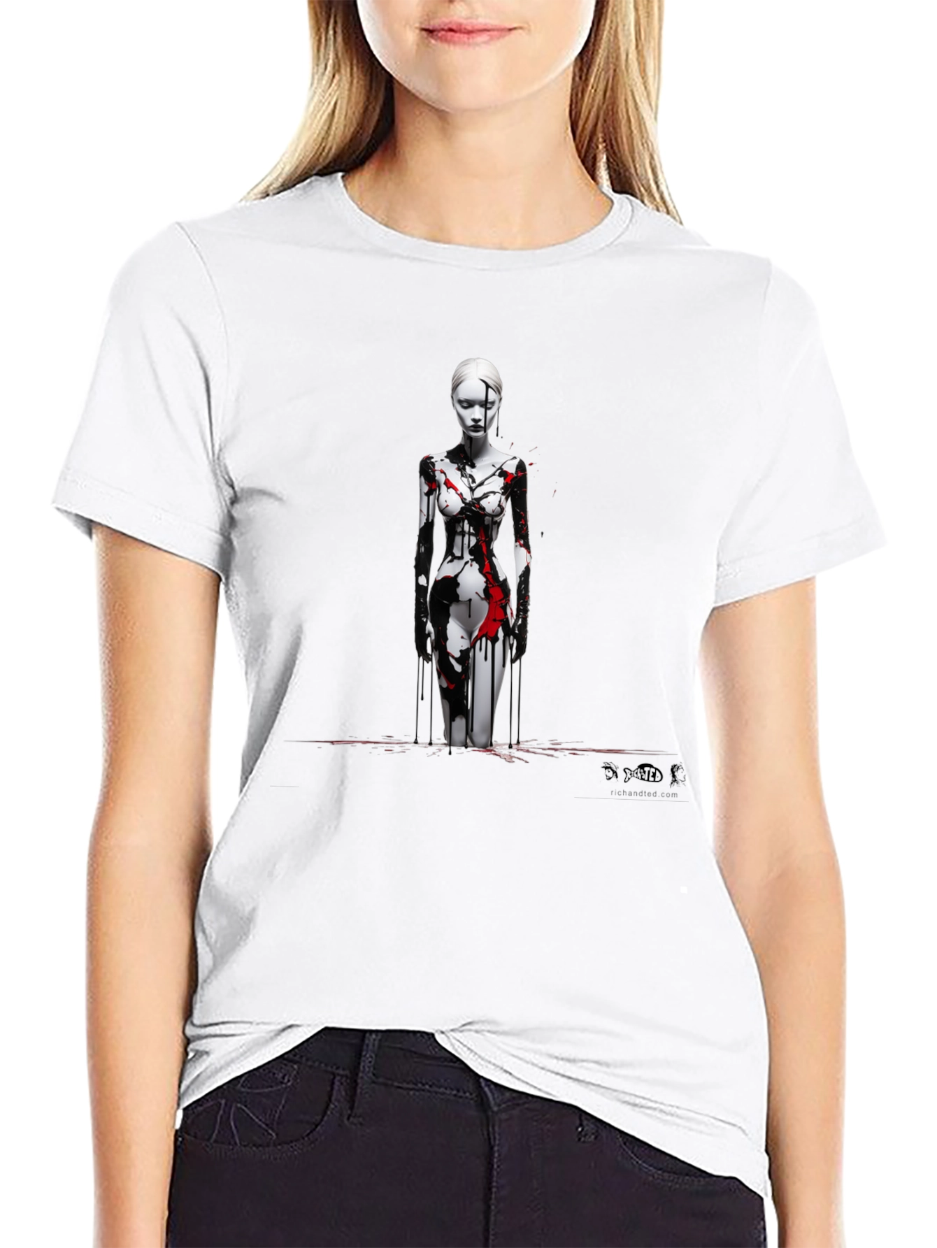 Abstract Art Graphic Print Black T-Shirt