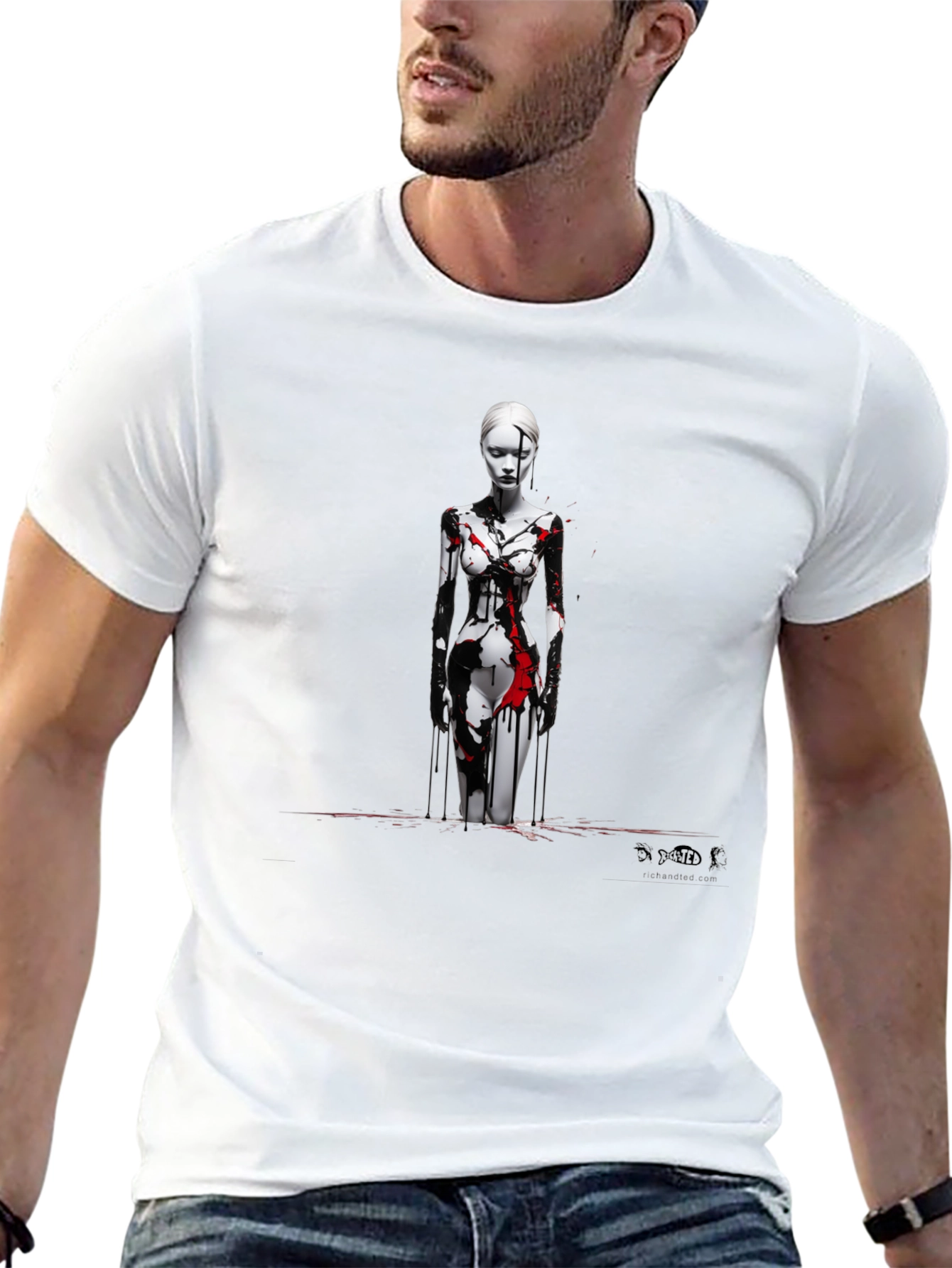 Abstract Art Graphic Print Black T-Shirt