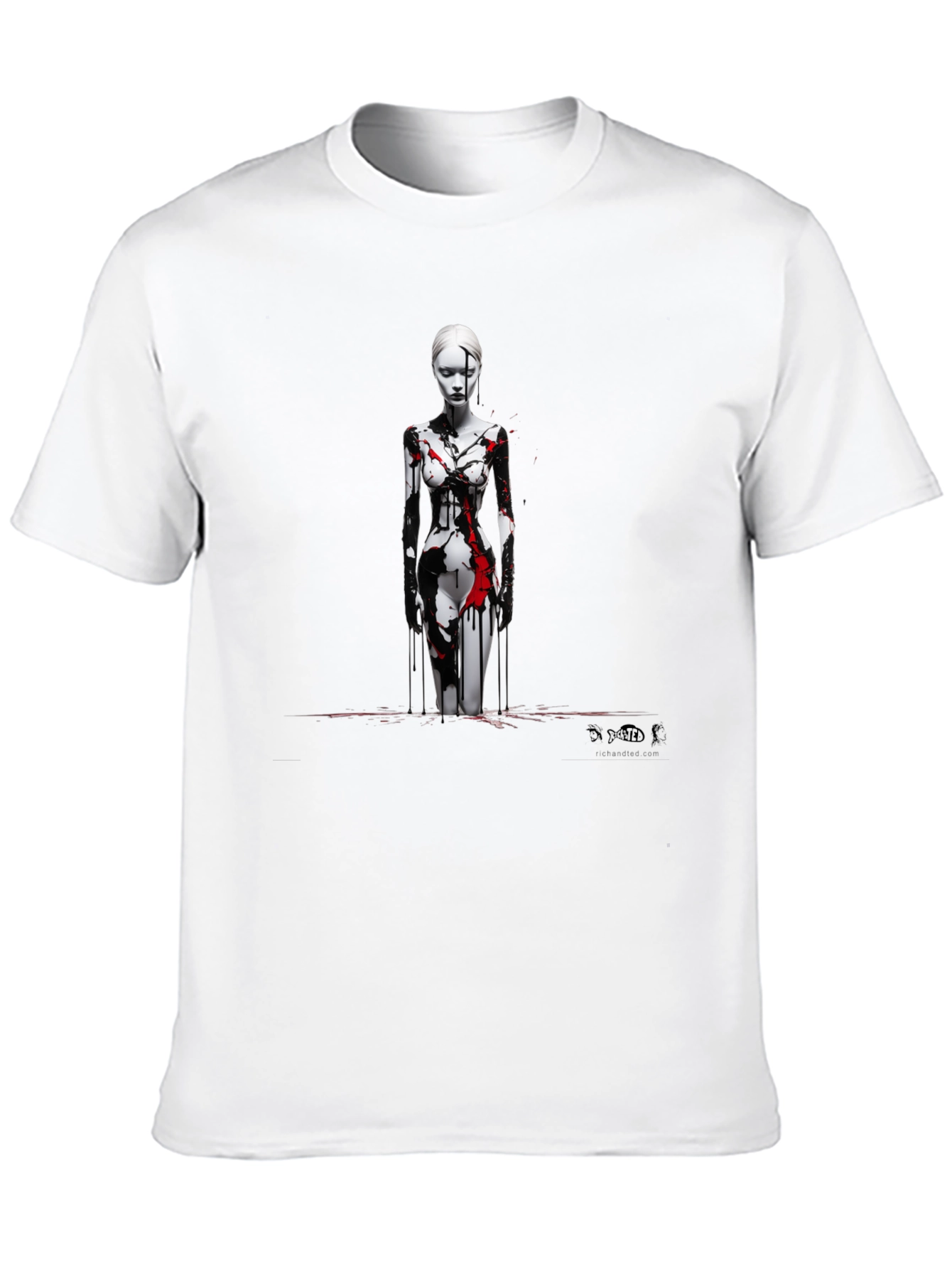 Abstract Art Graphic Print Black T-Shirt