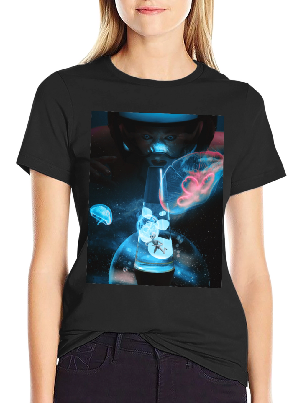Cosmic Baby Lava Lamp Black T-Shirt
