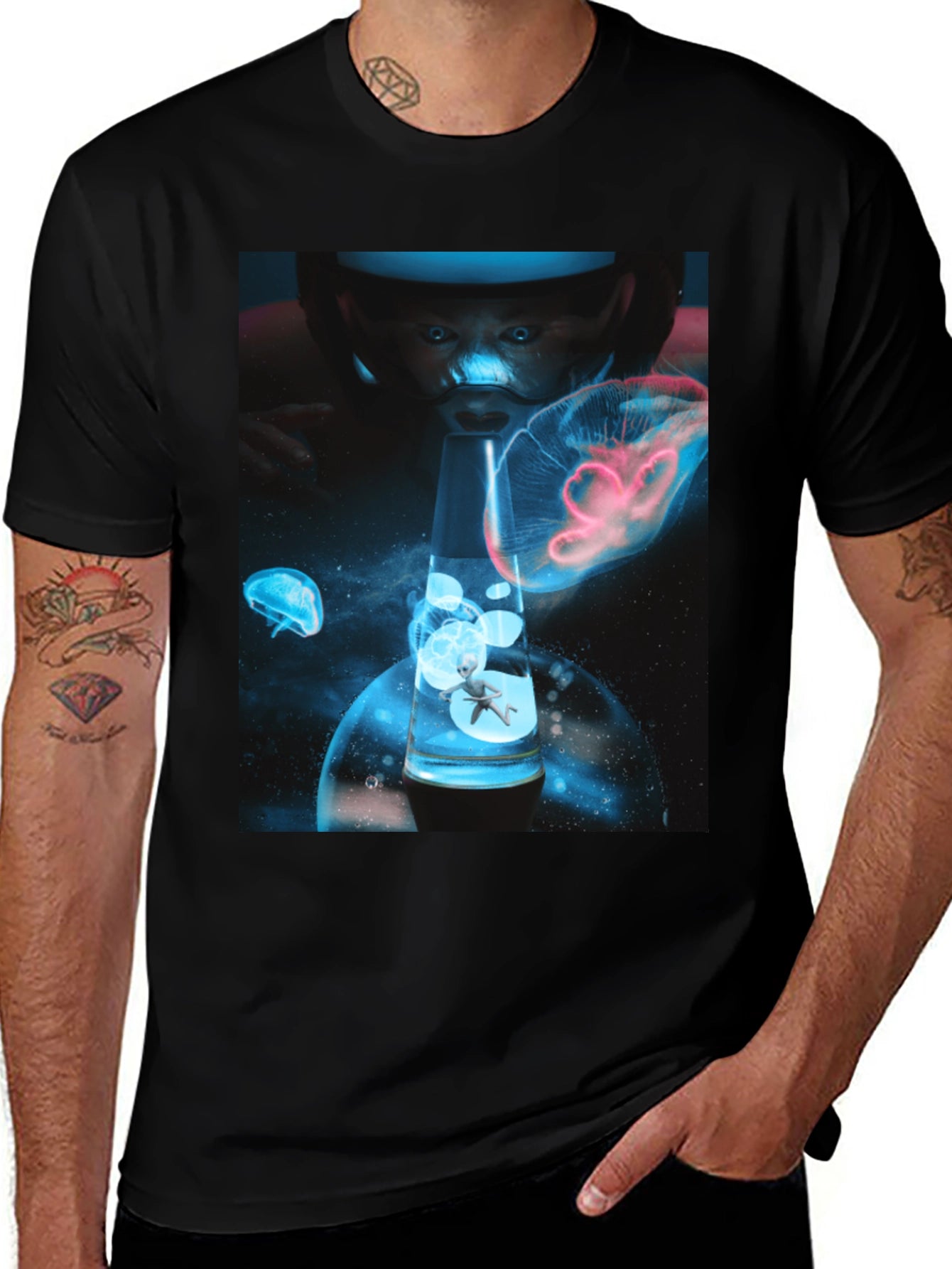 Cosmic Baby Lava Lamp Black T-Shirt